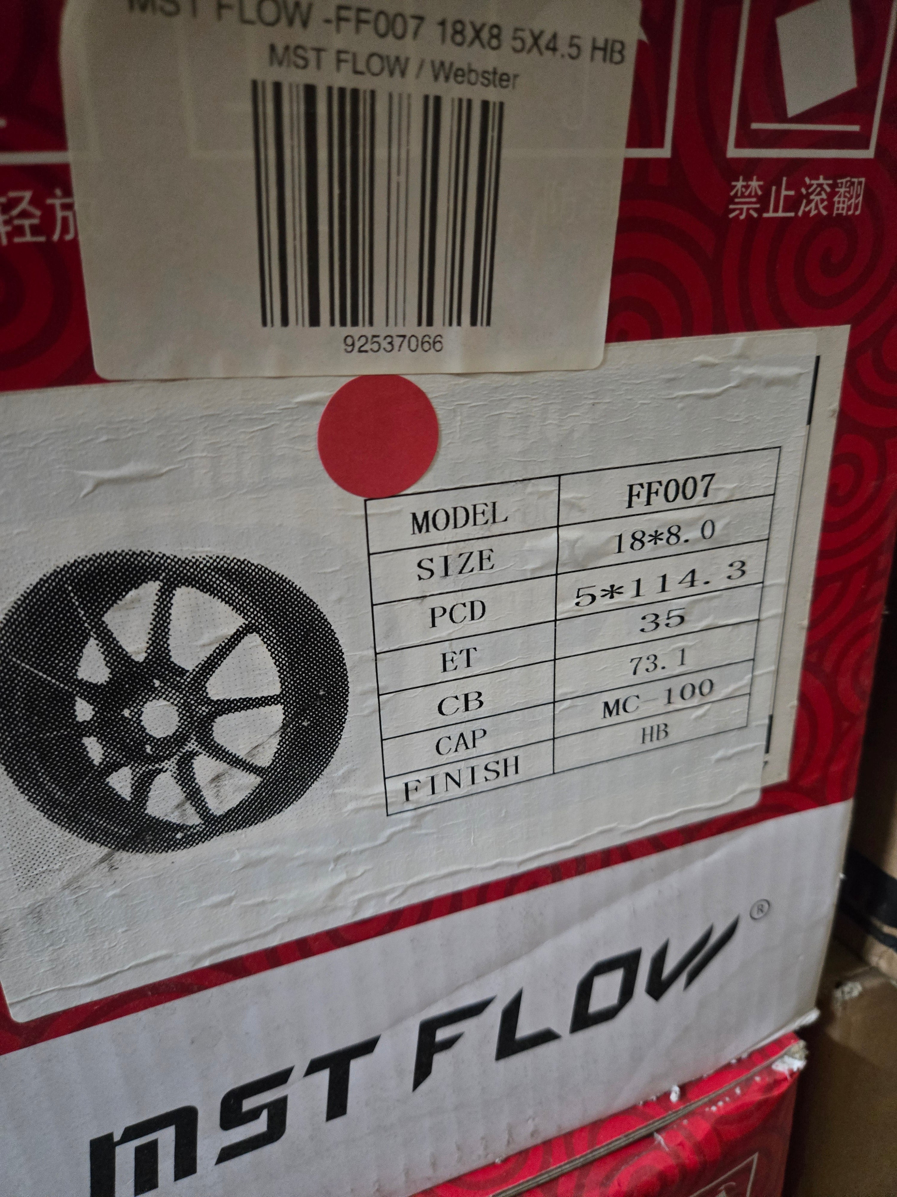 MST FLOW FF007 18x8 5x114.3 Hyper Black CB73.1 ET35