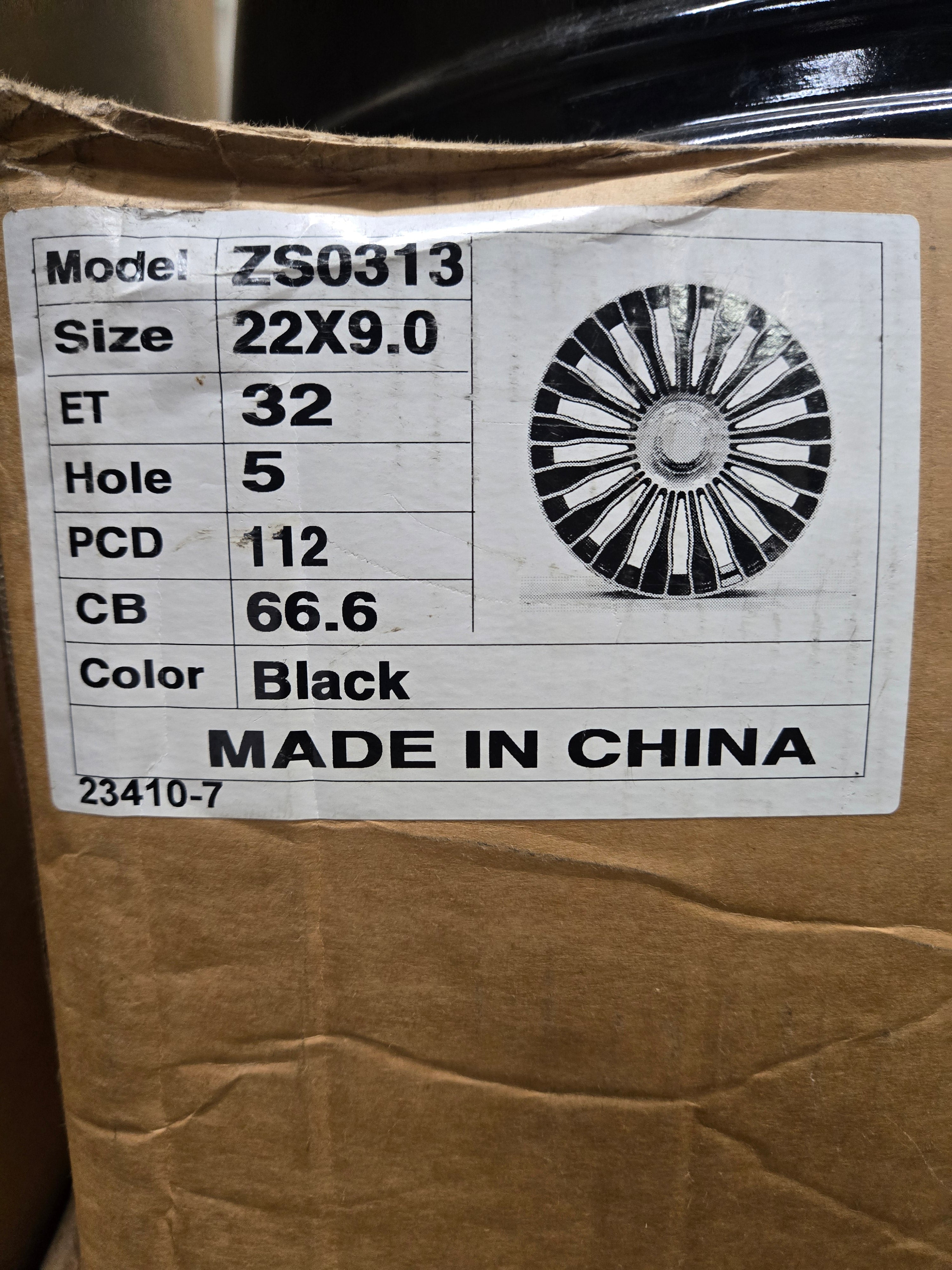 OE-0313 22X9.0 5X112 PIANO BLACK CB66.6 ET32