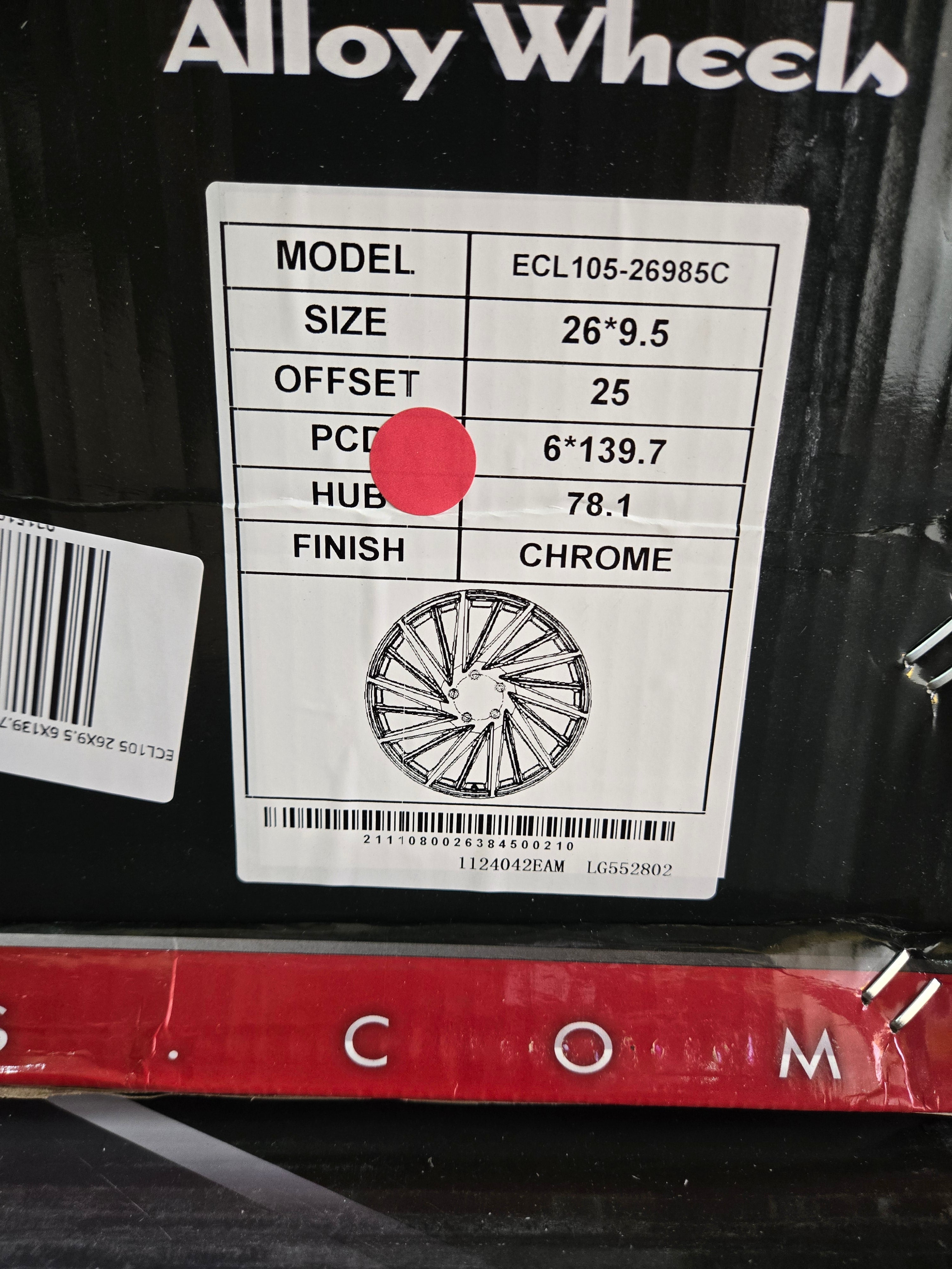 ECL105 26X9.5 6X139.7 CHROME CB78.1 ET25