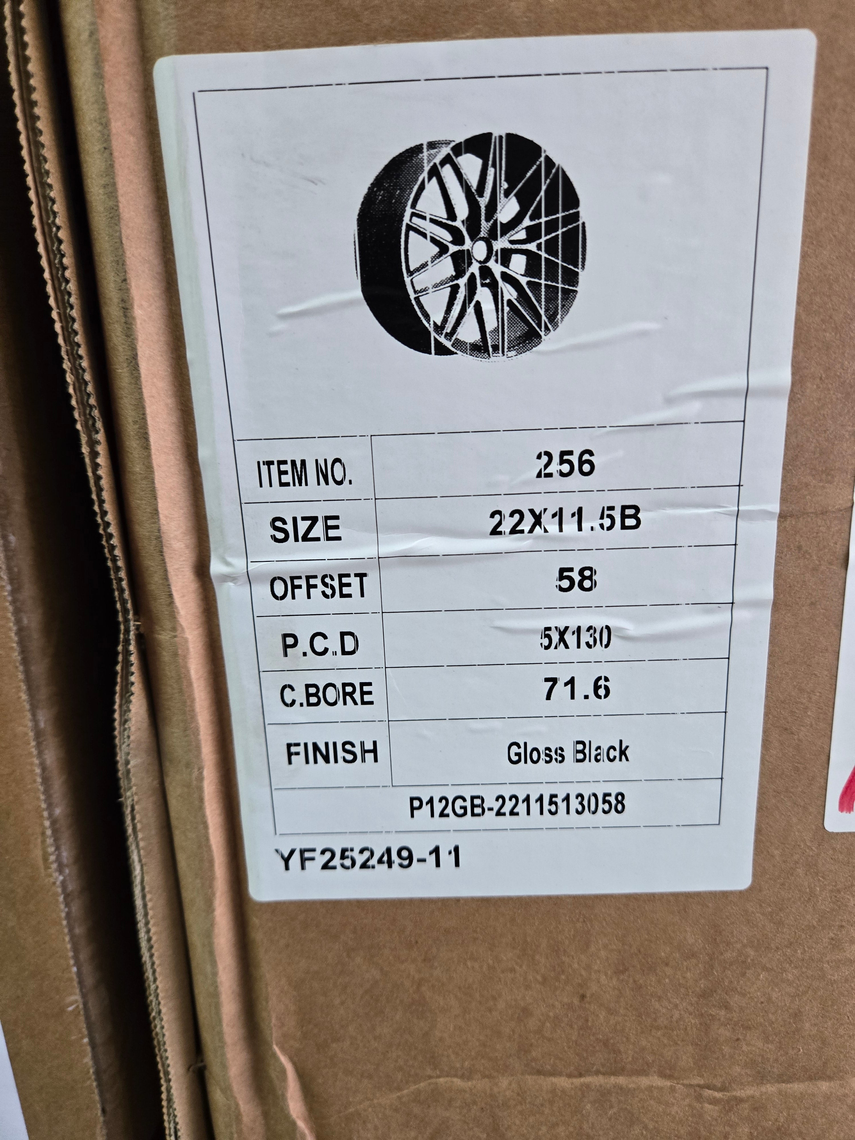 OE-0397 256 22X11.0 5X130 PIANO BLACK CB71.1 ET58