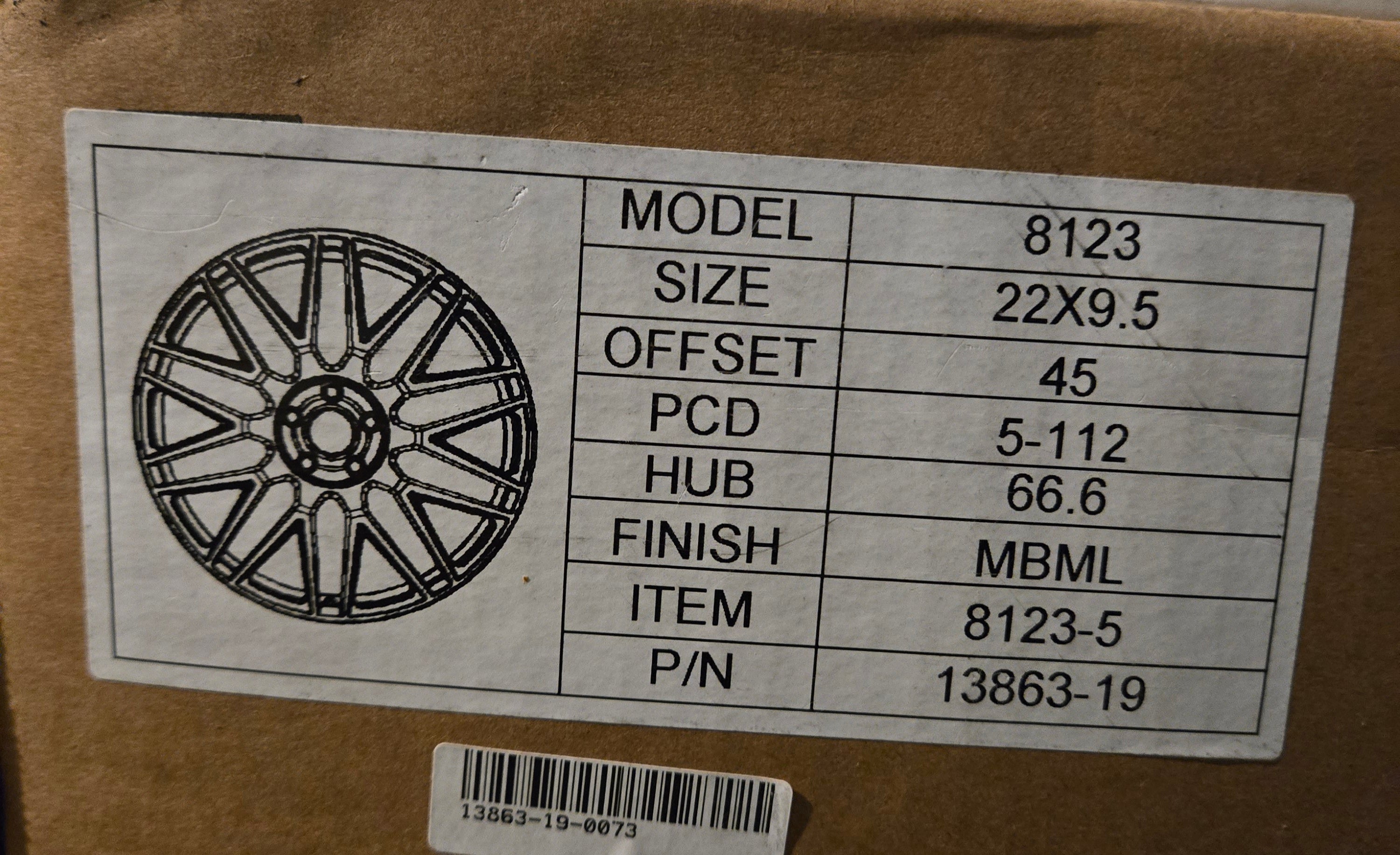 8123 22X9.5 5X112 MBML CB66.6 ET45