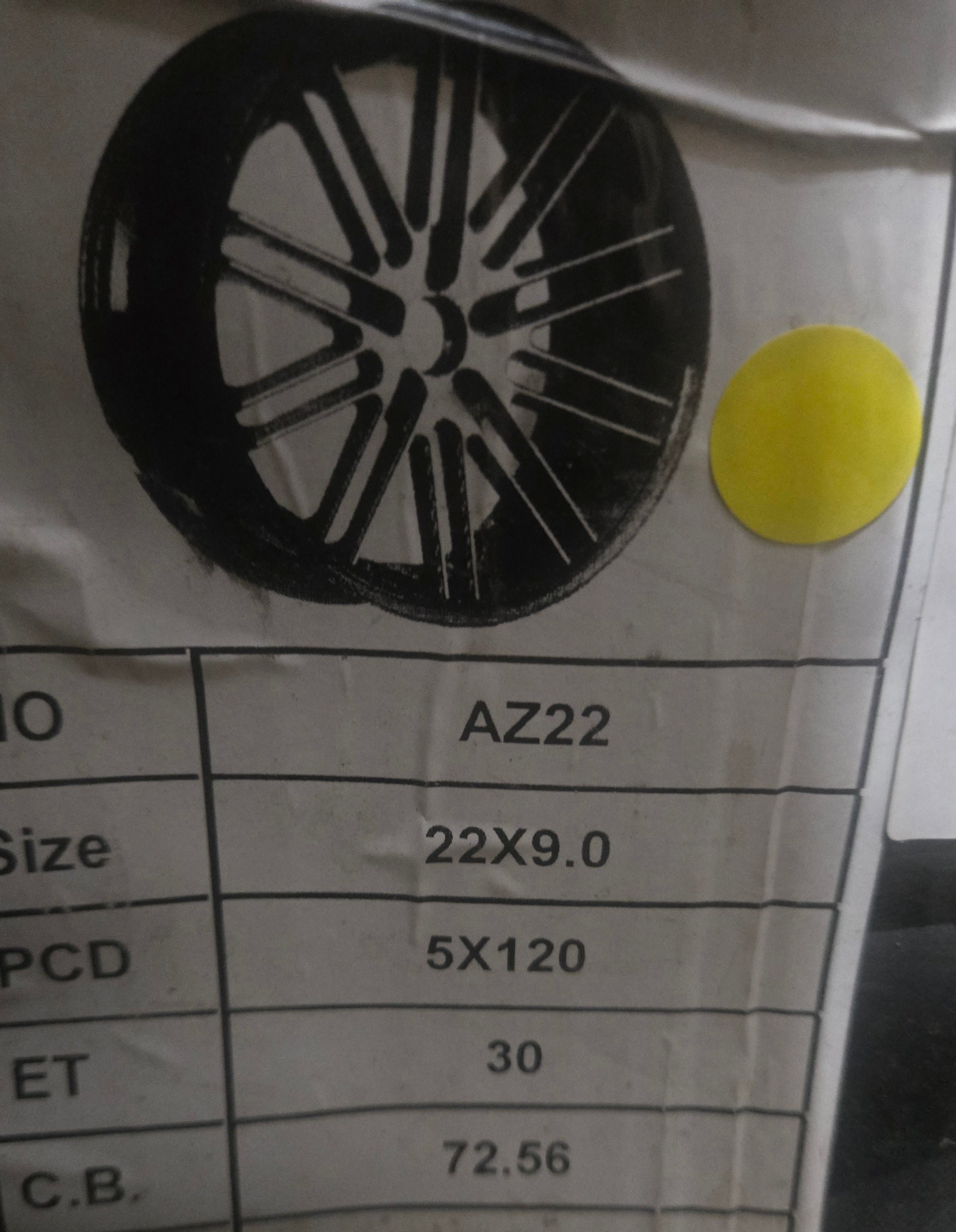 AZAD AZ22 22X9.0 5X120 BLACK MACHINED FACE CB72.56 ET30