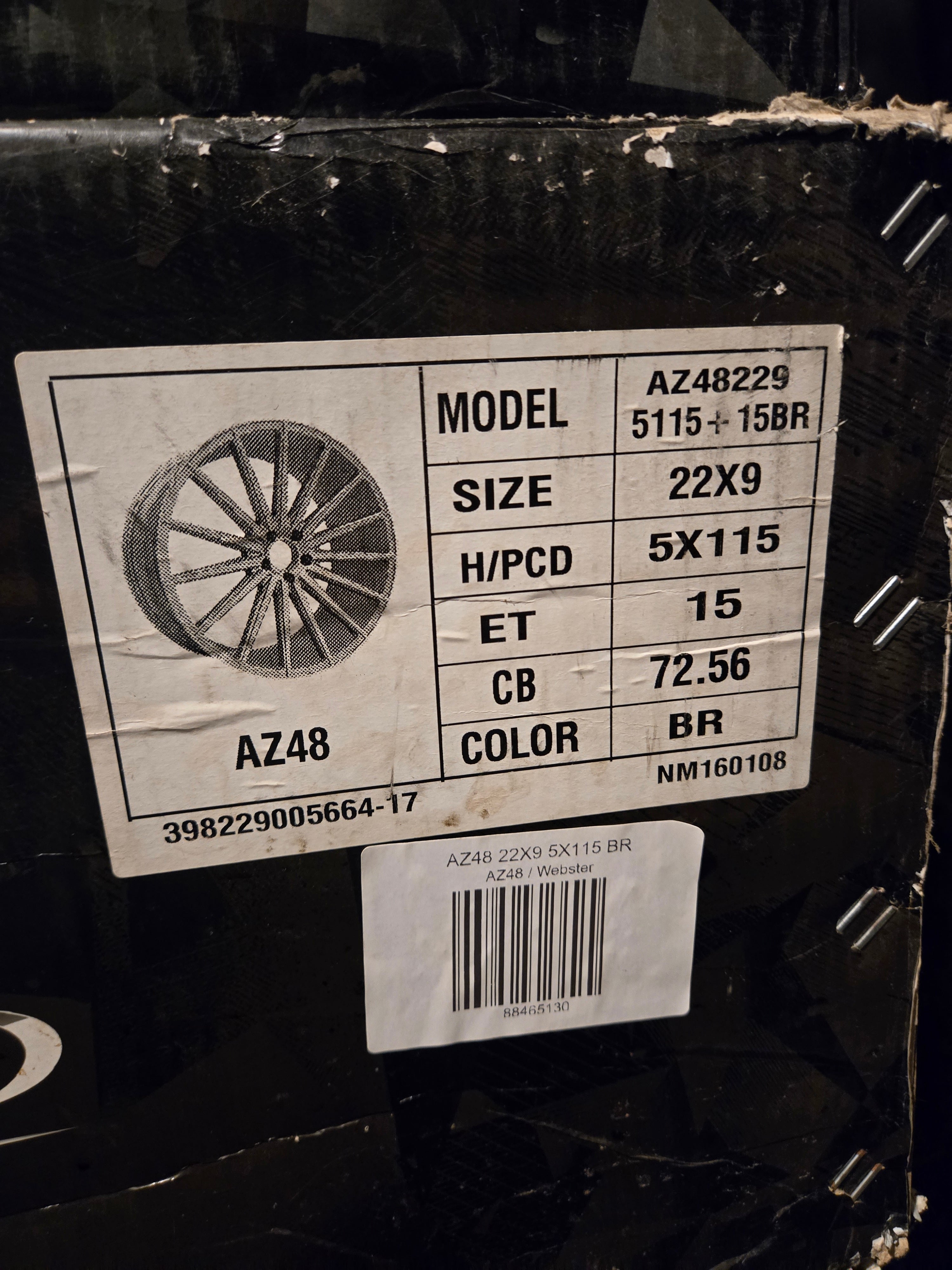 AZAD AZ48 22X9.0 5X115 BRONZE CB72.56 ET15