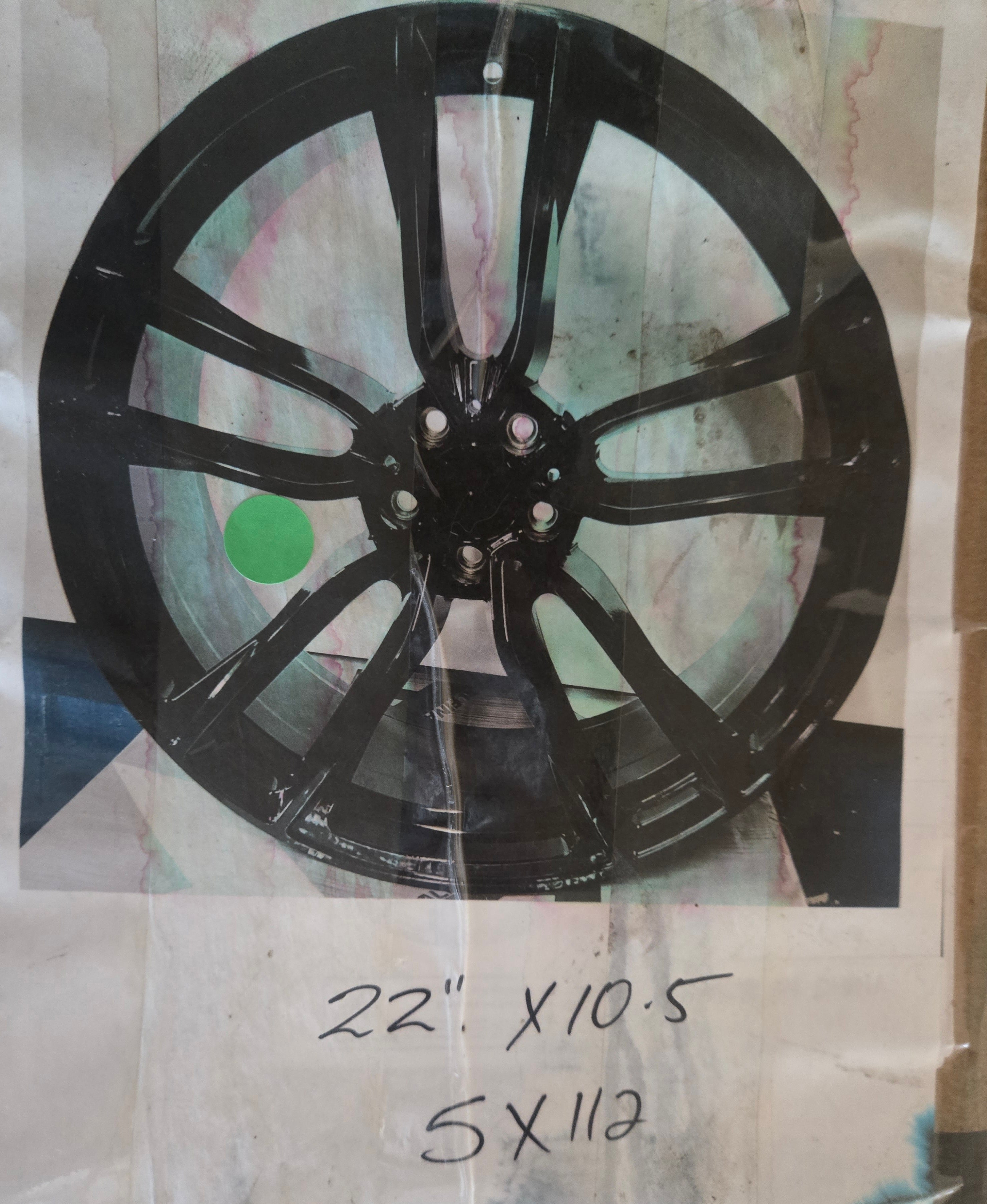 RM63 22X10.5 5X112 GLOSS BLACK CB66.6 ET43