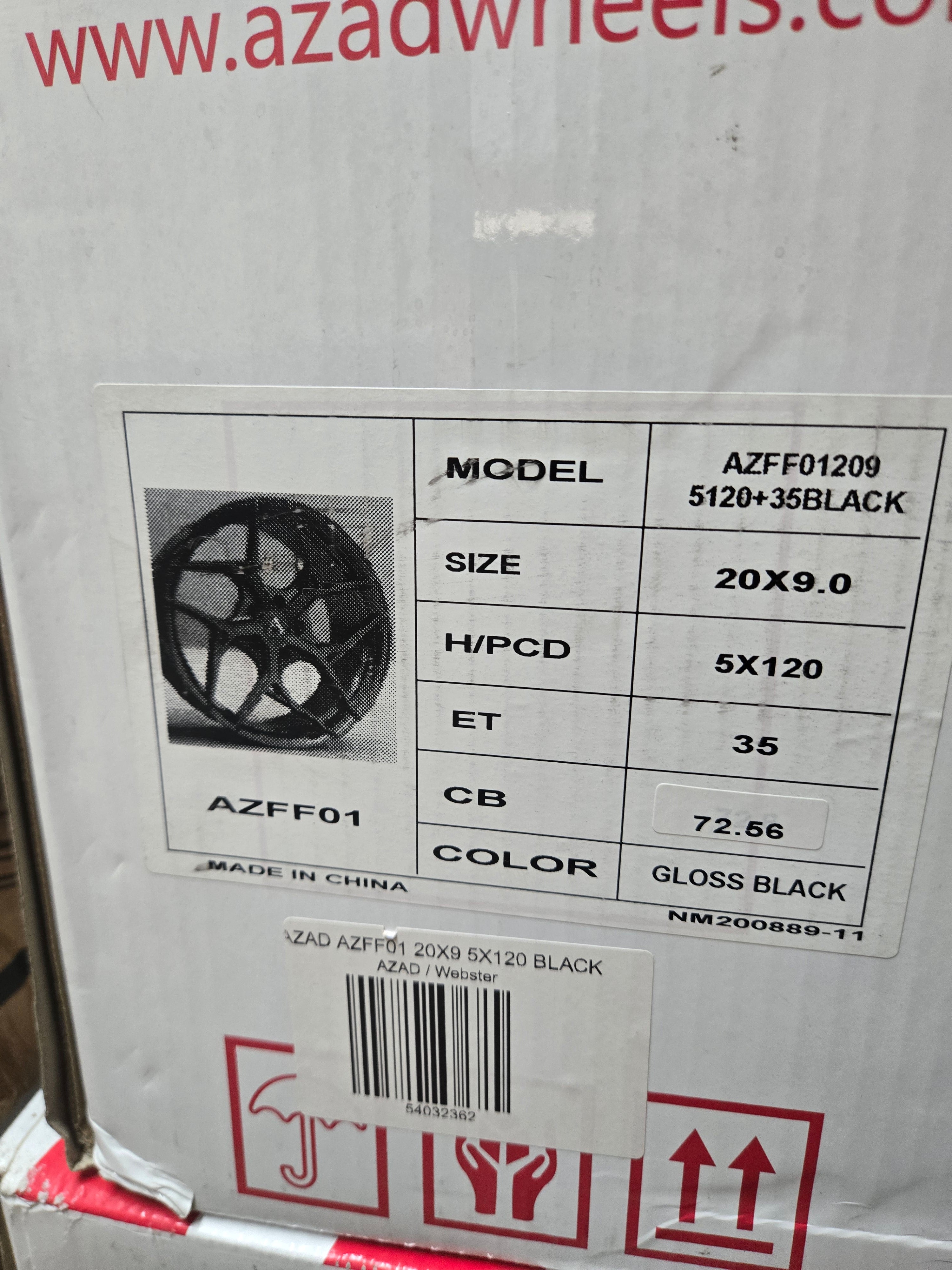 AZAD AZFF01 20X9.0 5X120 BLACK CB72.1 ET35