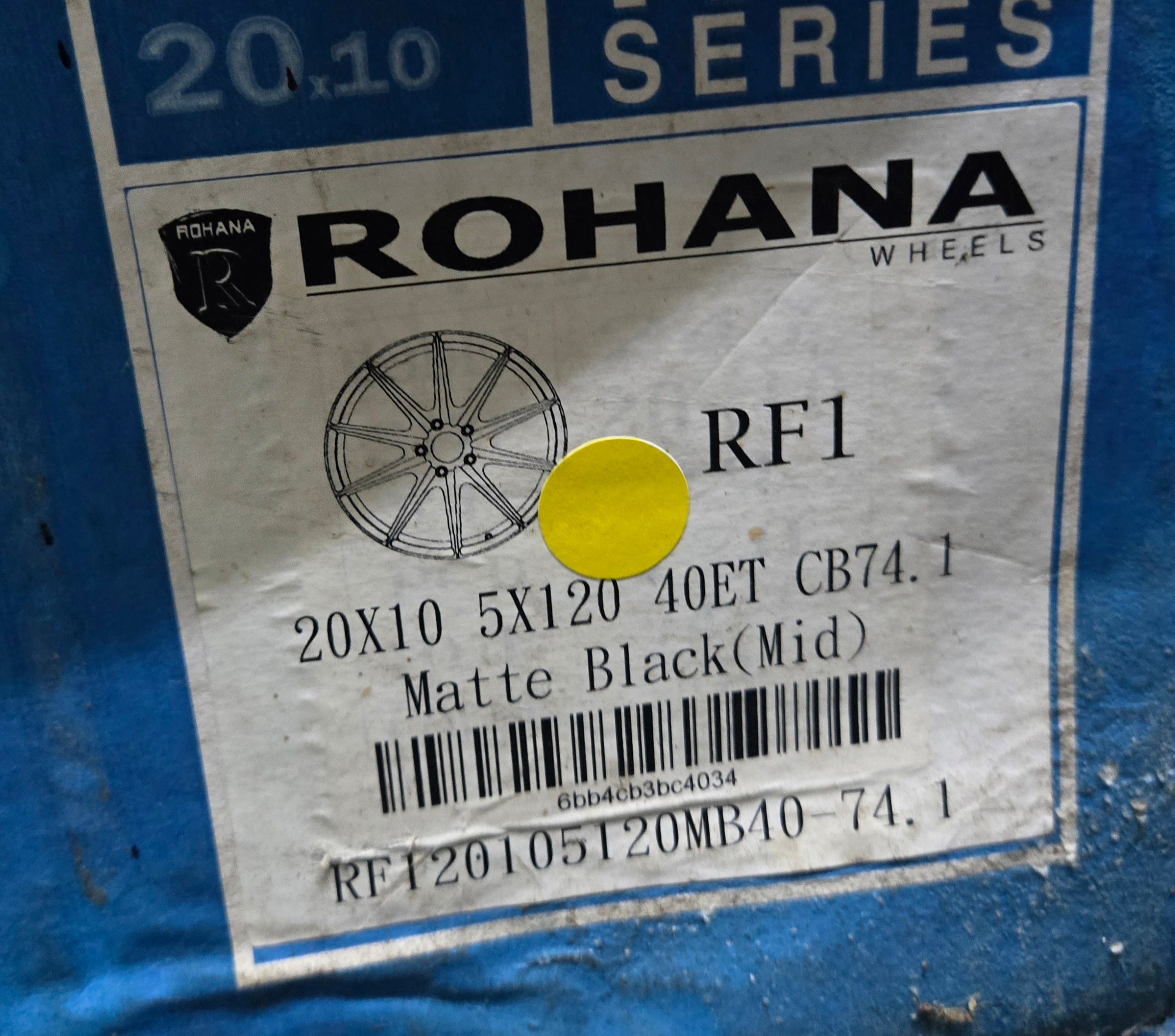 ROHANA RF1 20X10.0 5X120 MATTE BLACK CB74.1 ET40