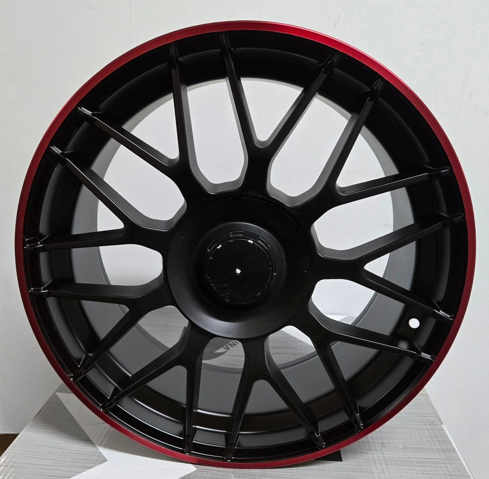OE-REW020-8 18X8.5 5X112 MATTE BLACK RED RING