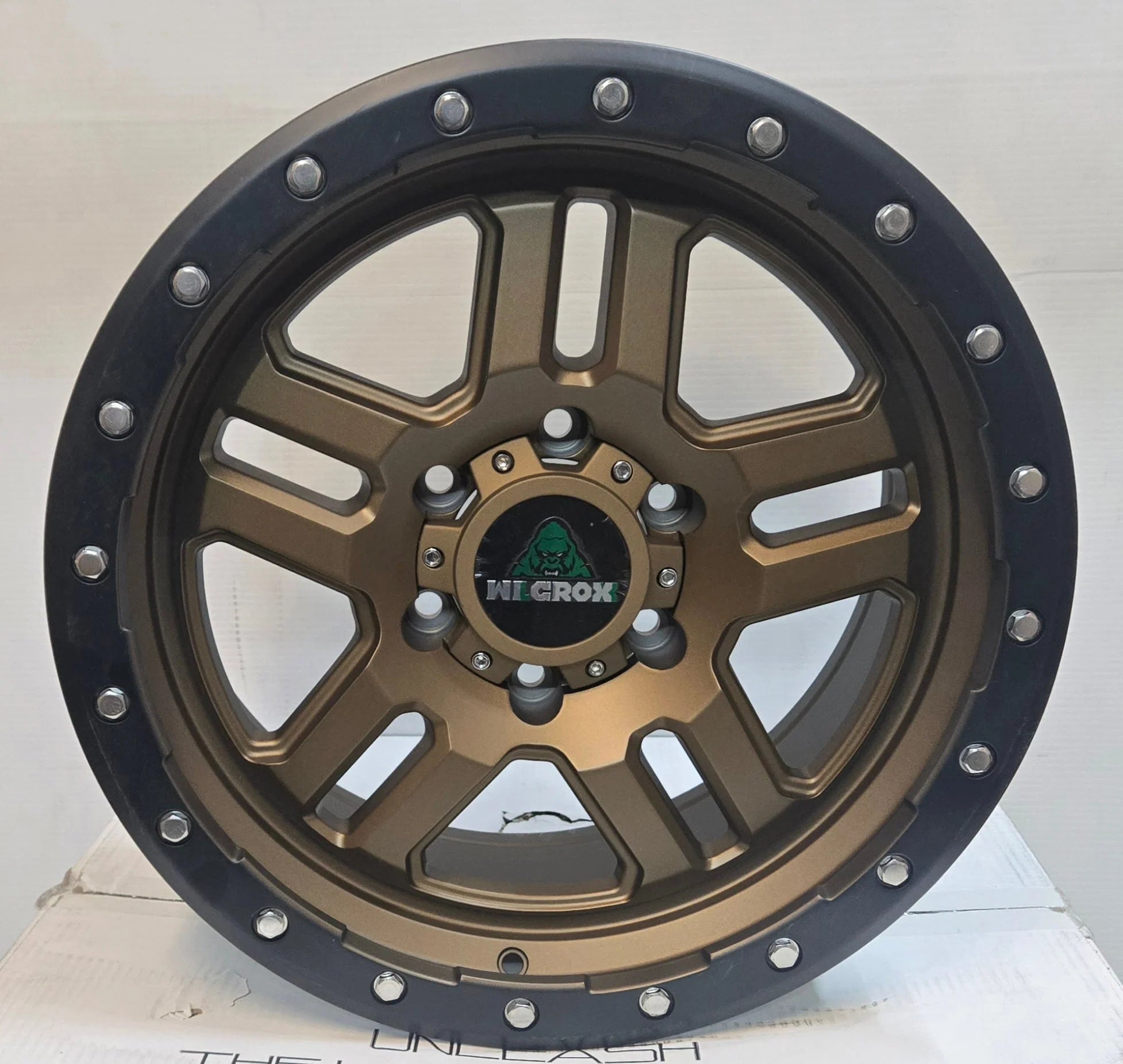 WILDCROX 185559 WHEELS 18x9 6x5.5 Bronze Black Lip Silver Rivets