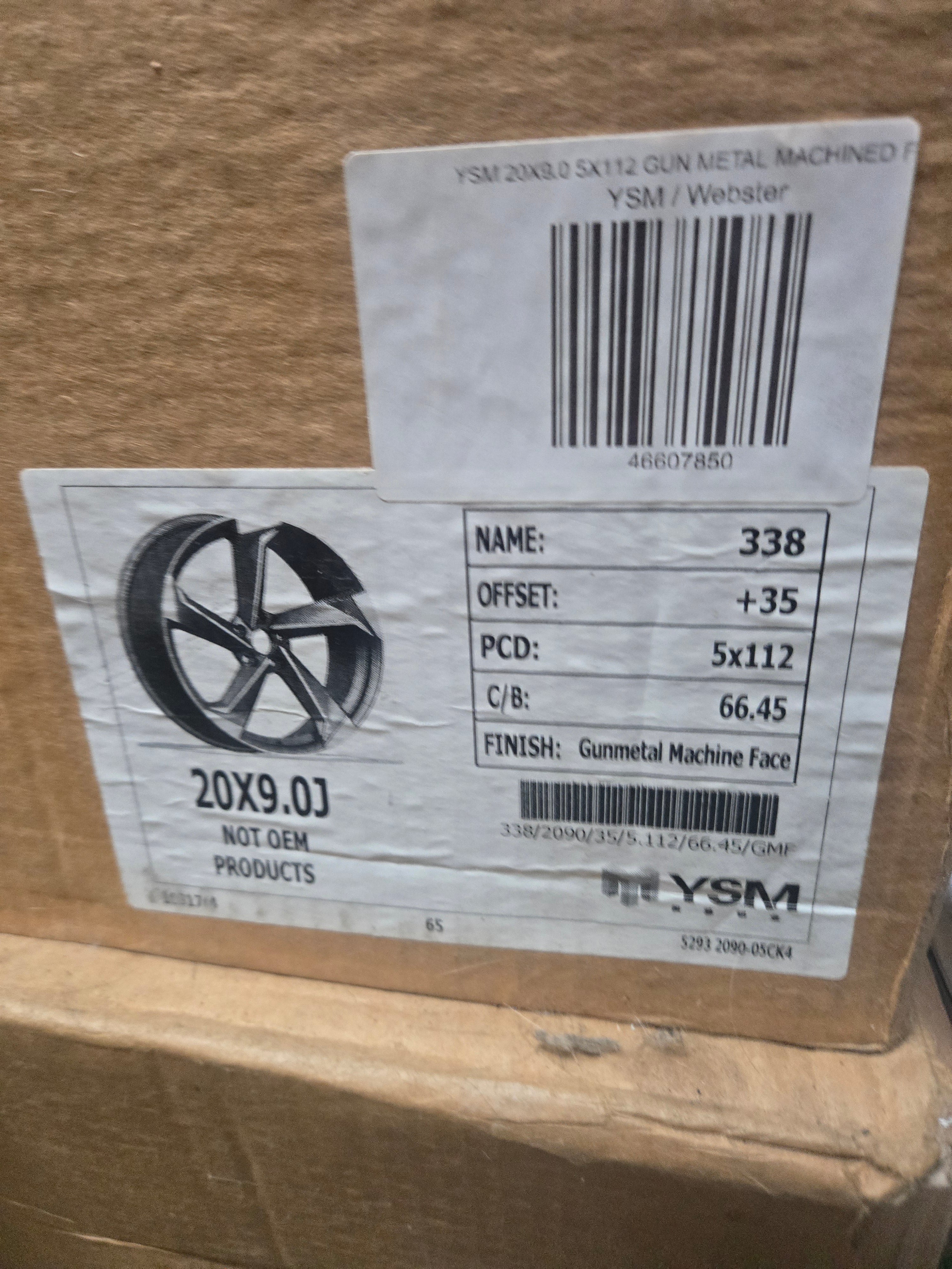 YSM 338 20X9.0 5X112 GUNMETAL MACHINED FACE CB66.6 ET35