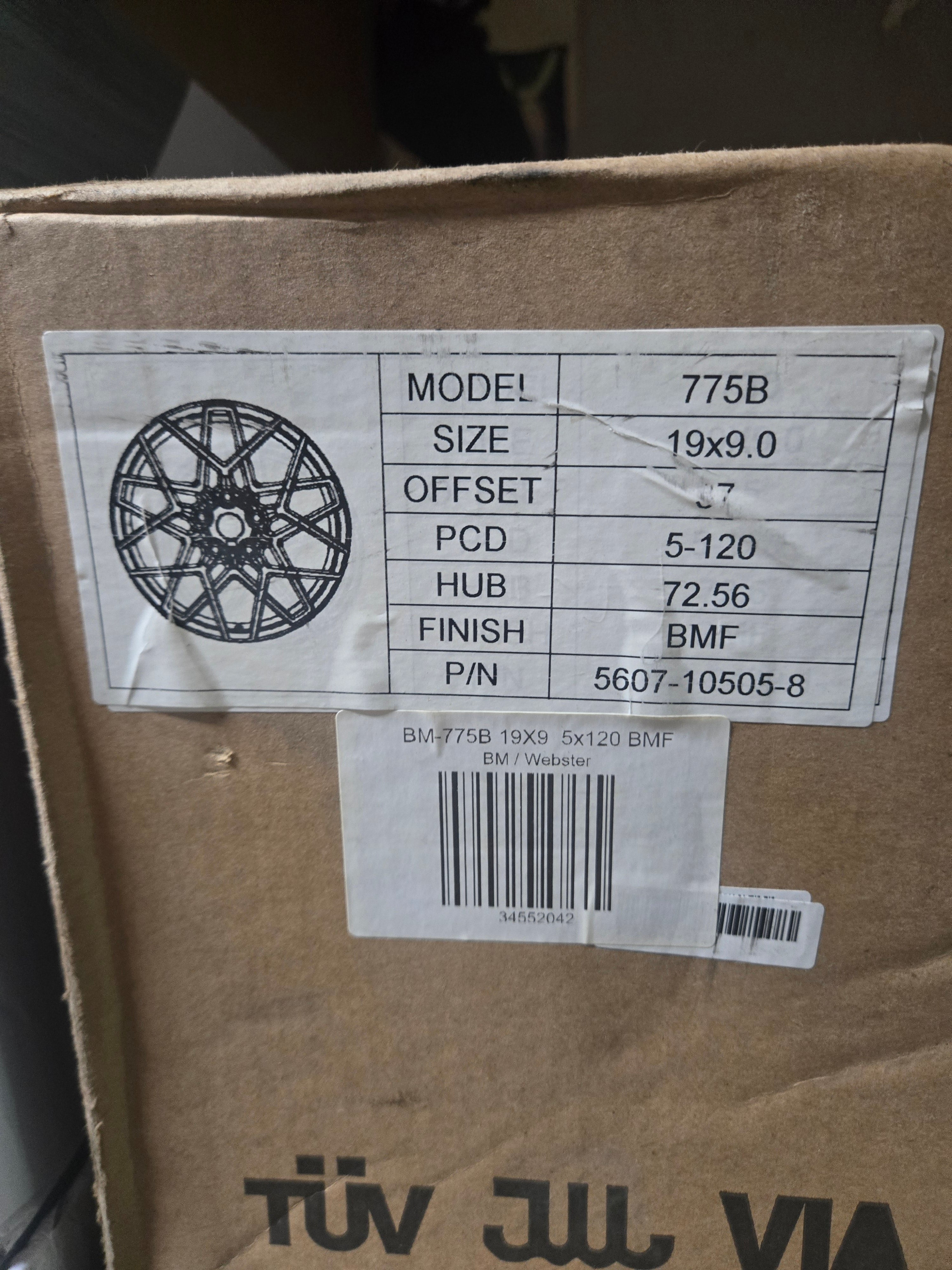 775B 19X9.5 5X120 BLACK MACHINED FACE CB72.56 ET 37