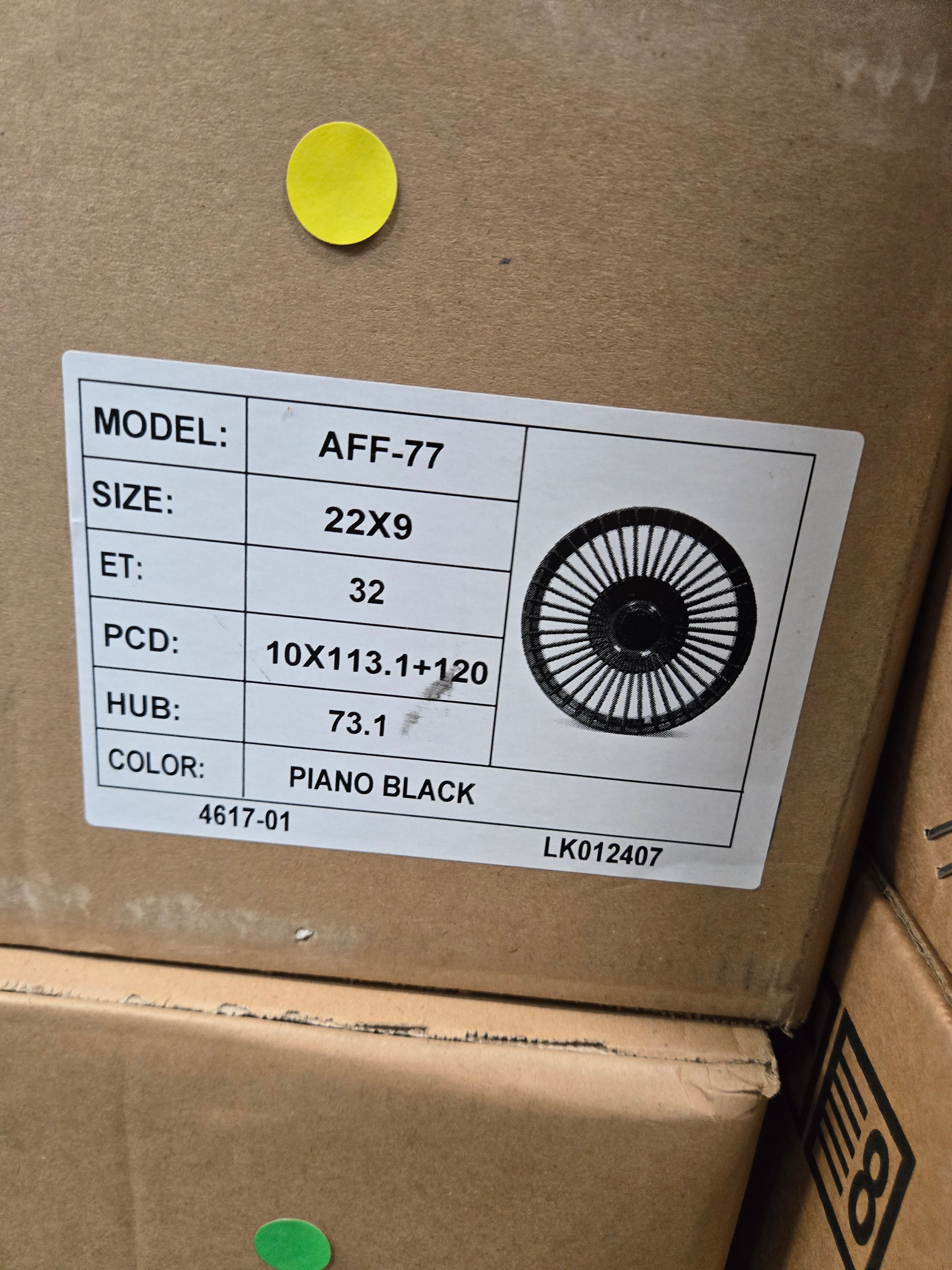 FF77 AFF-77 22X9.0 5X112 5X114.3 5X120 PIANO BLACK FOATING CAP CB73.1 ET32