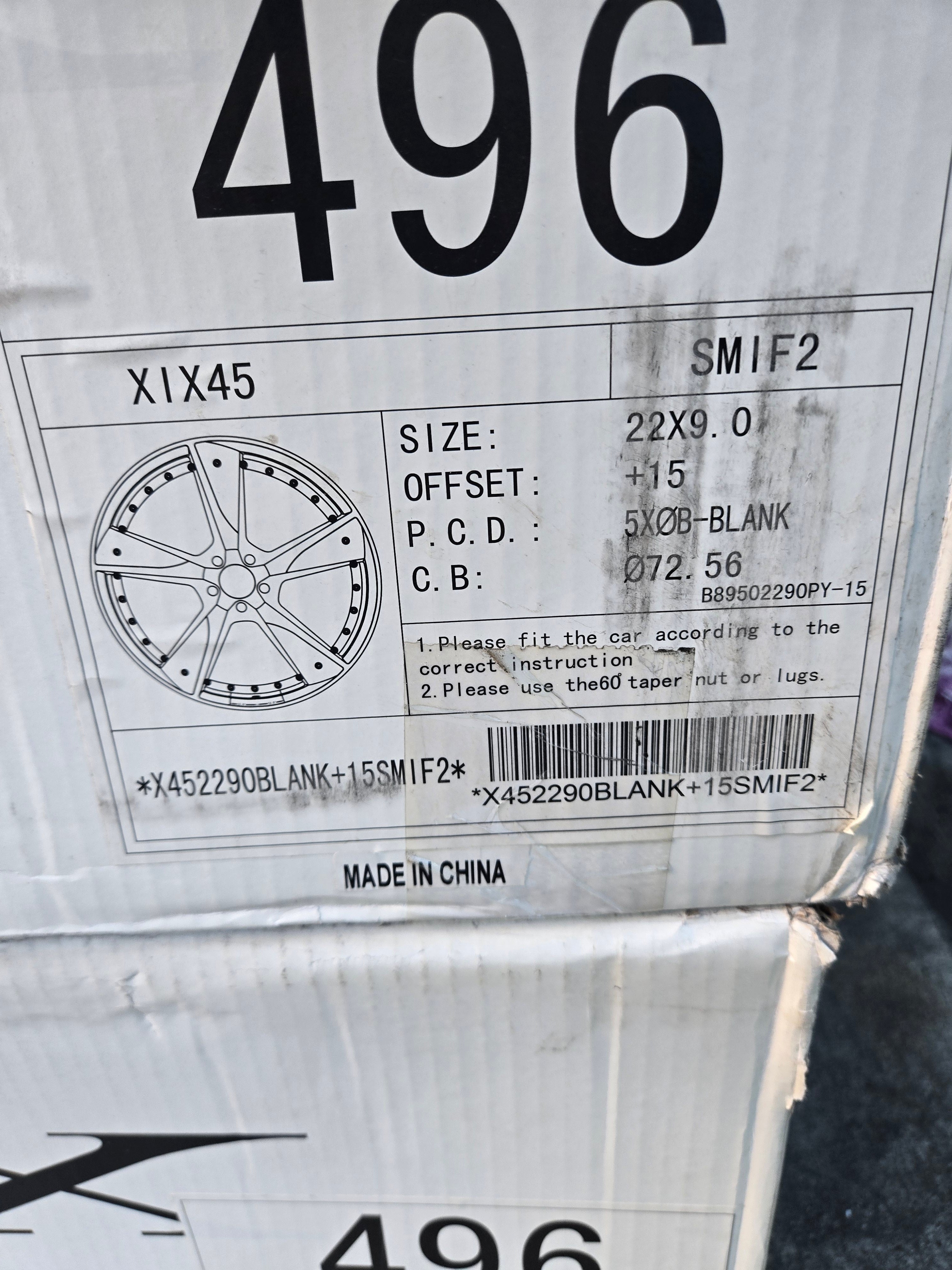 XIX45 22X9.0 5X127 SILVER CB72.56 ET15