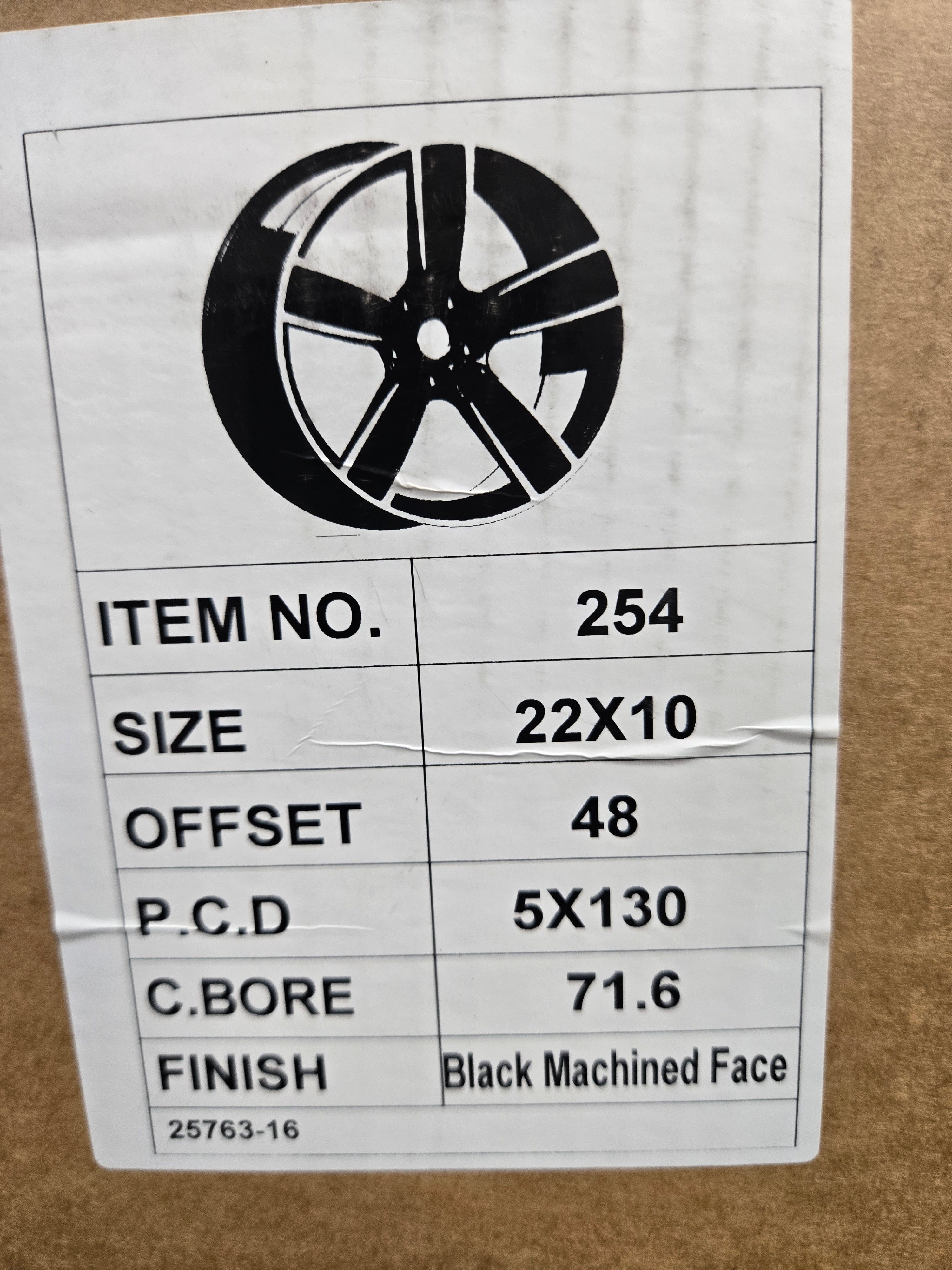 OE-5584 22x10 5x130 BLACK MACHINED FACE CB71.6 ET48