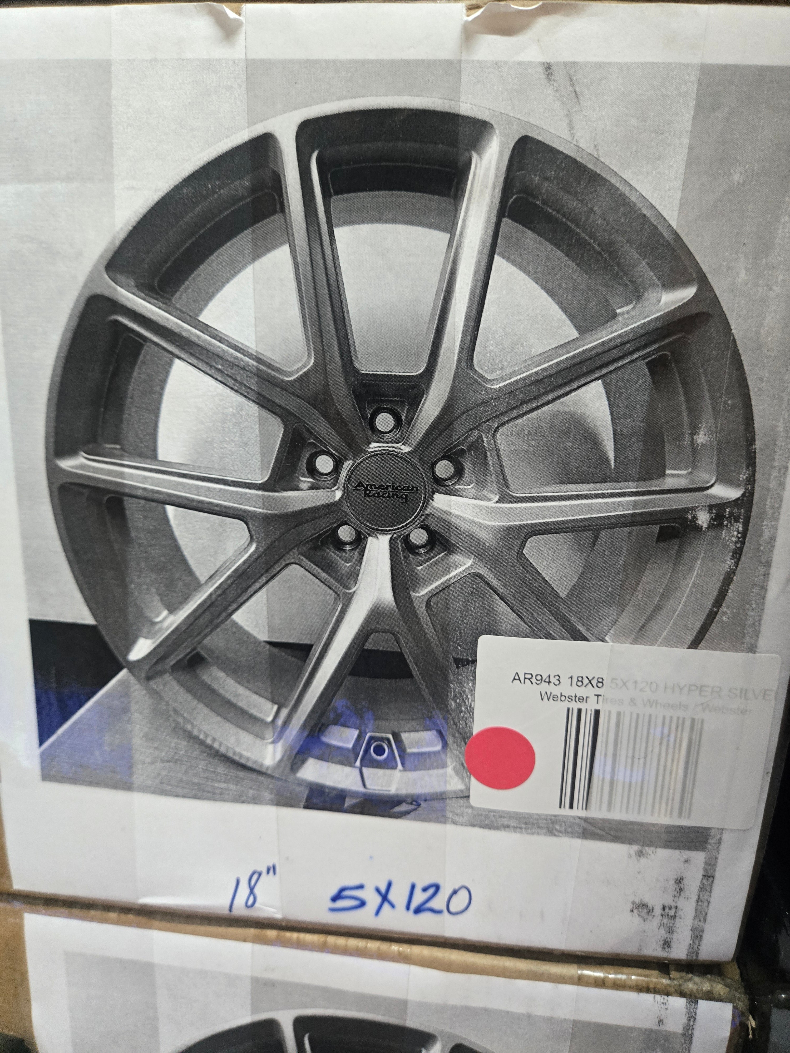 AR943 18X8.0 5X120 SILVER CB73.1 ET35