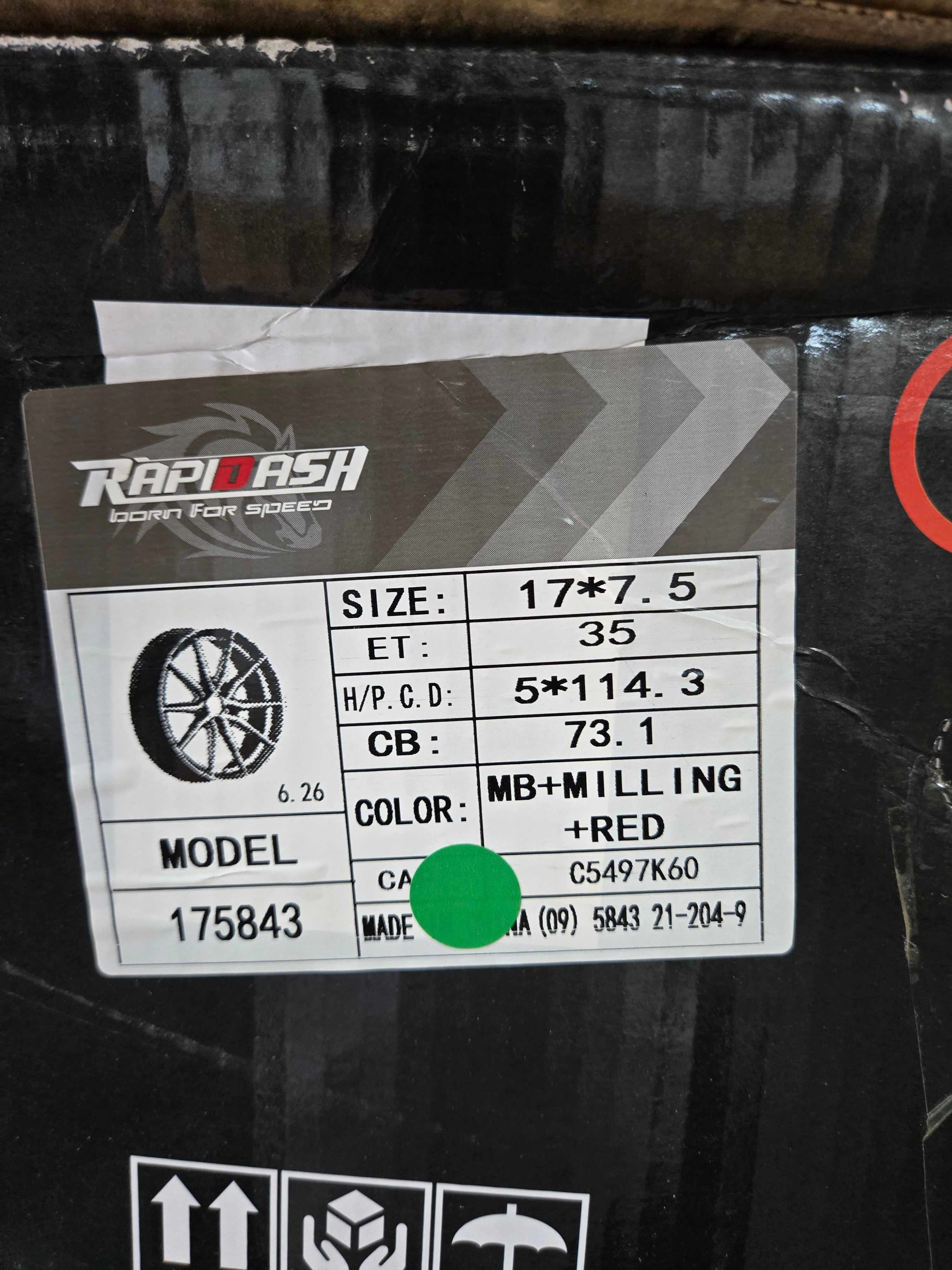 175843 17X7.5 5X114.3 MB MILLINNG RED CB73.1 ET35