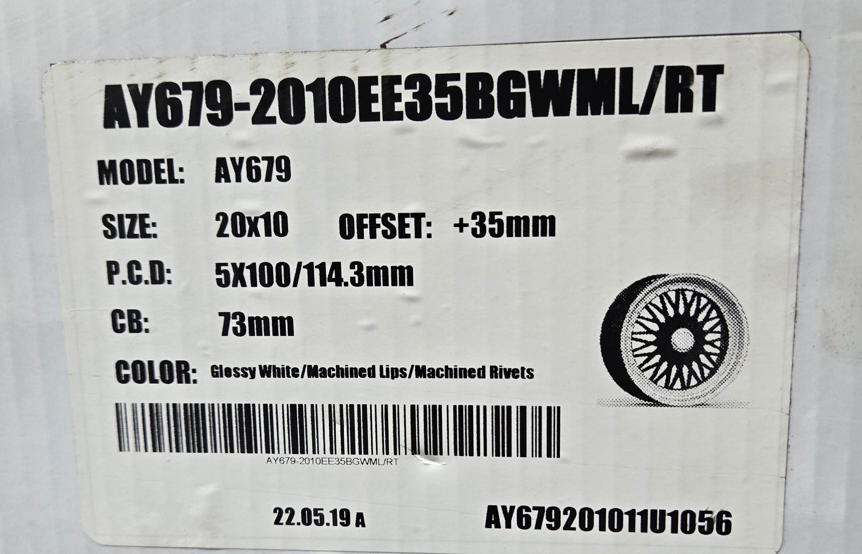 ALFINA AY679 20X10 5X100 5X114.3 WHITE CB73.1 ET35
