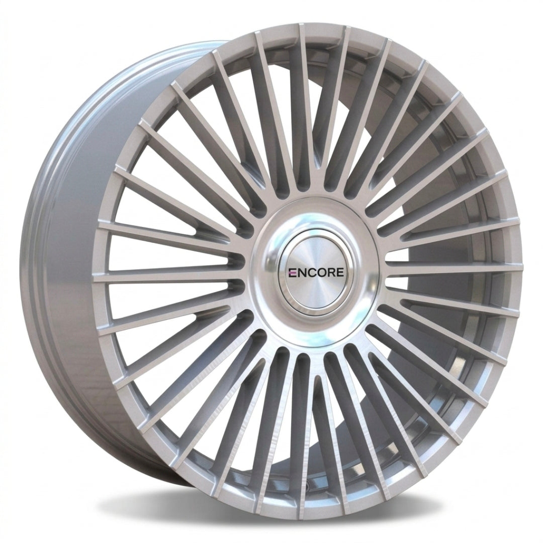 ENC109 ENCORE 22X9.5 6X135 6X139.7 SILVER MACHINED FACE CB106.1 ET35