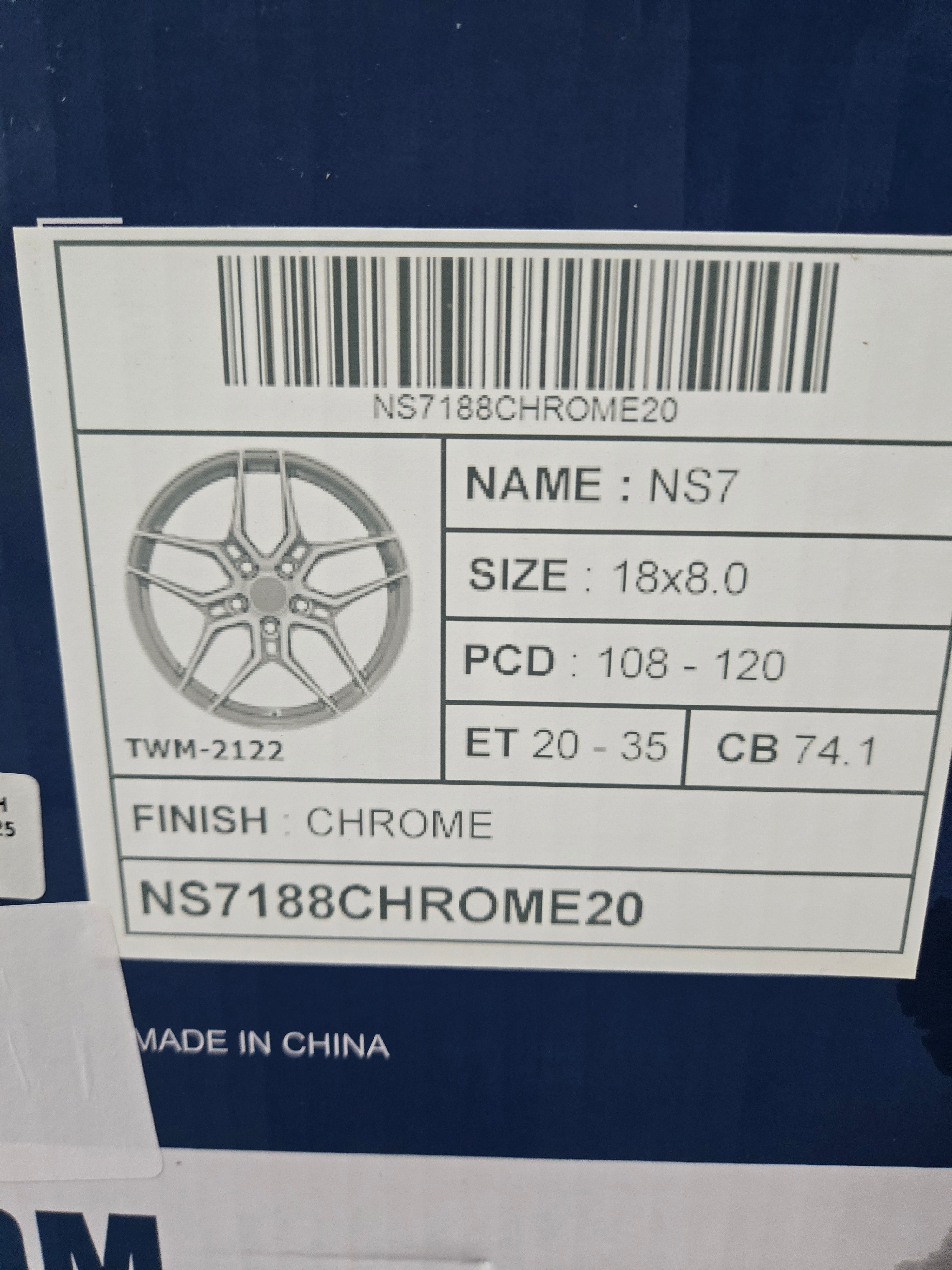 GWG NS7 18X8.0 5X112 5X114.3 CHROME CB74.1 ET33