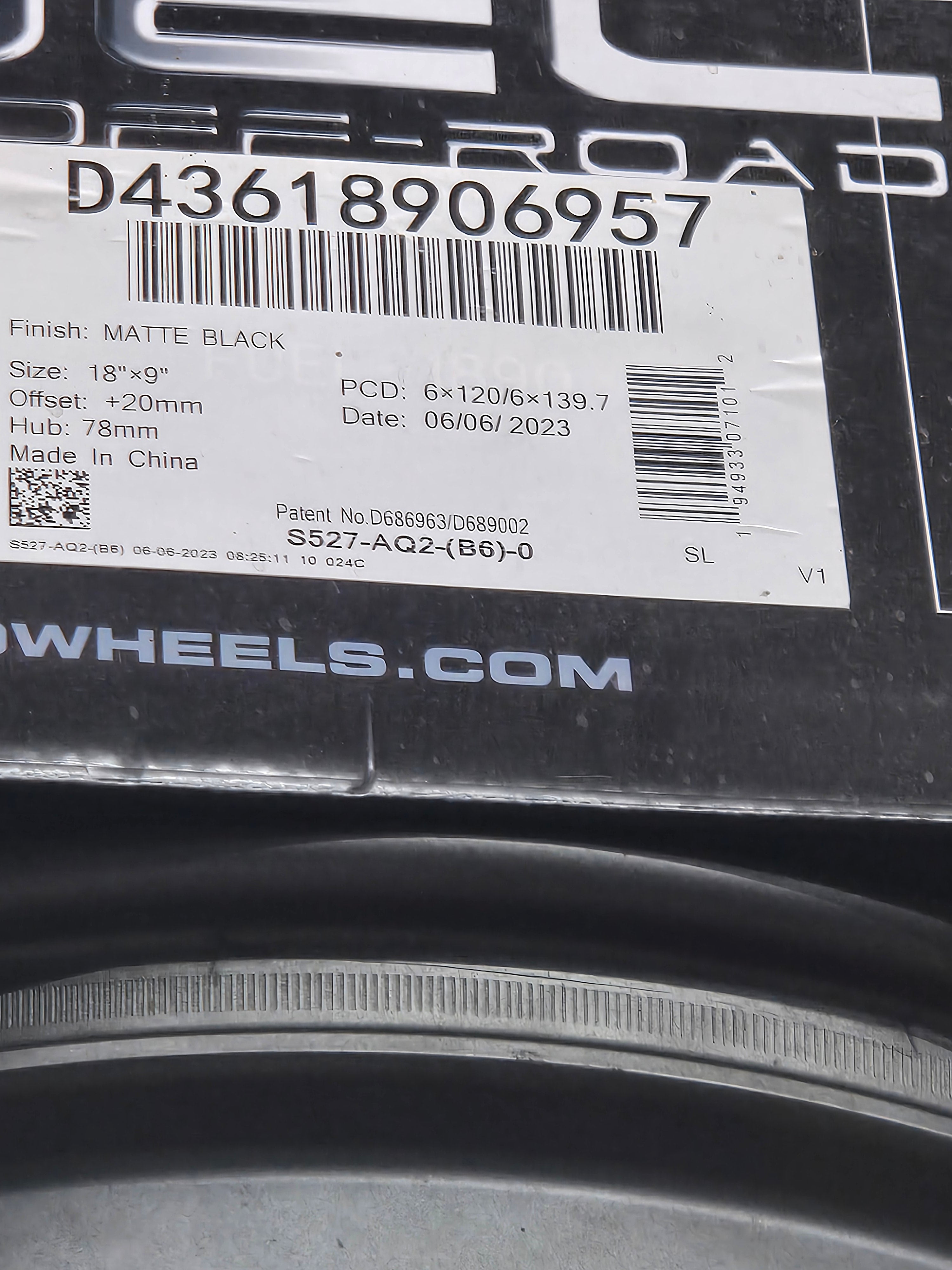 FUEL D436 18X9.0 6X120 6X139.7 MATTE BLACK CB78 ET20