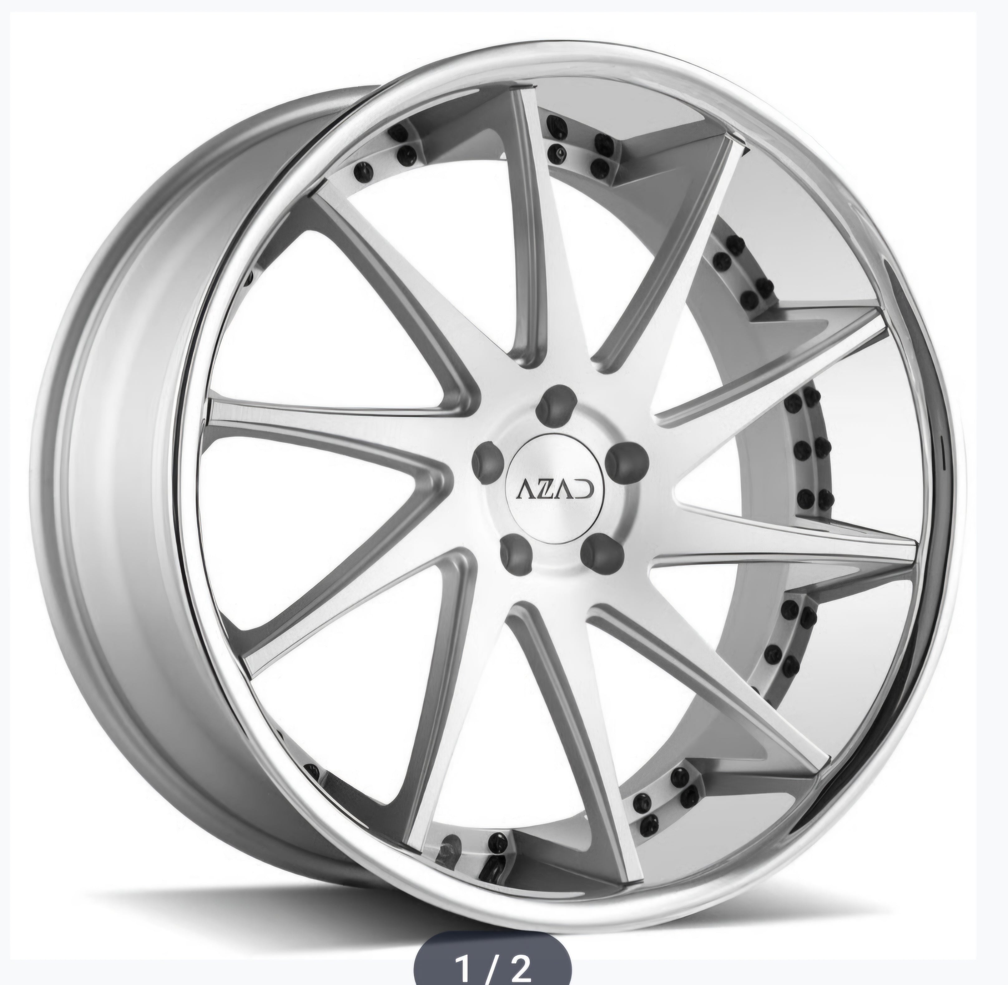 AZAD AZ23 20X10.5 5X120 SILVER SEMIMATTE BLACK RVET CB72.56 ET42