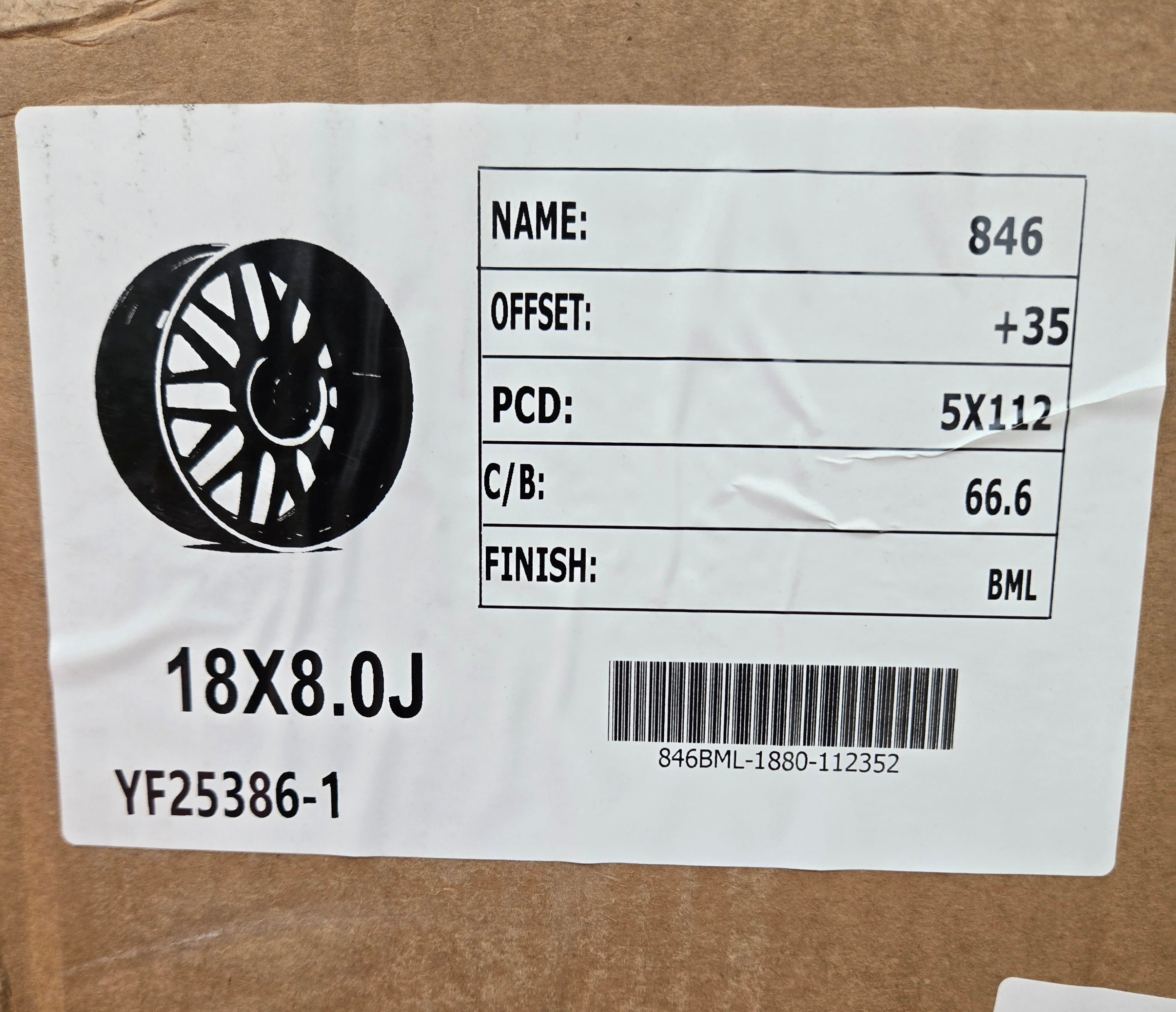 1118 846 18x8.0 5x112 GLOSS BLACK CB66.6 ET35