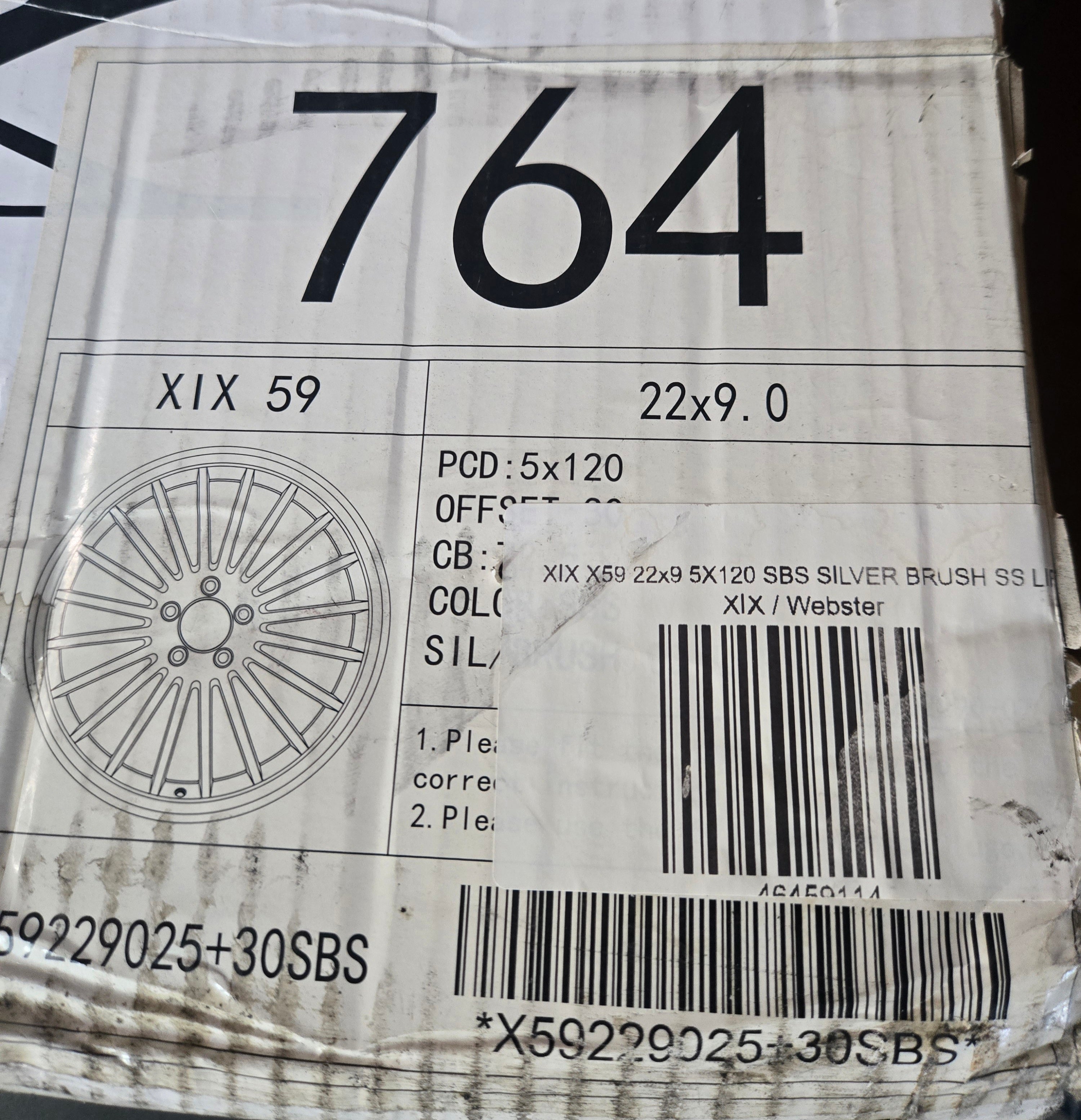 XIX X59 22X9.0 5X120 SILVER CB73.1 ET35