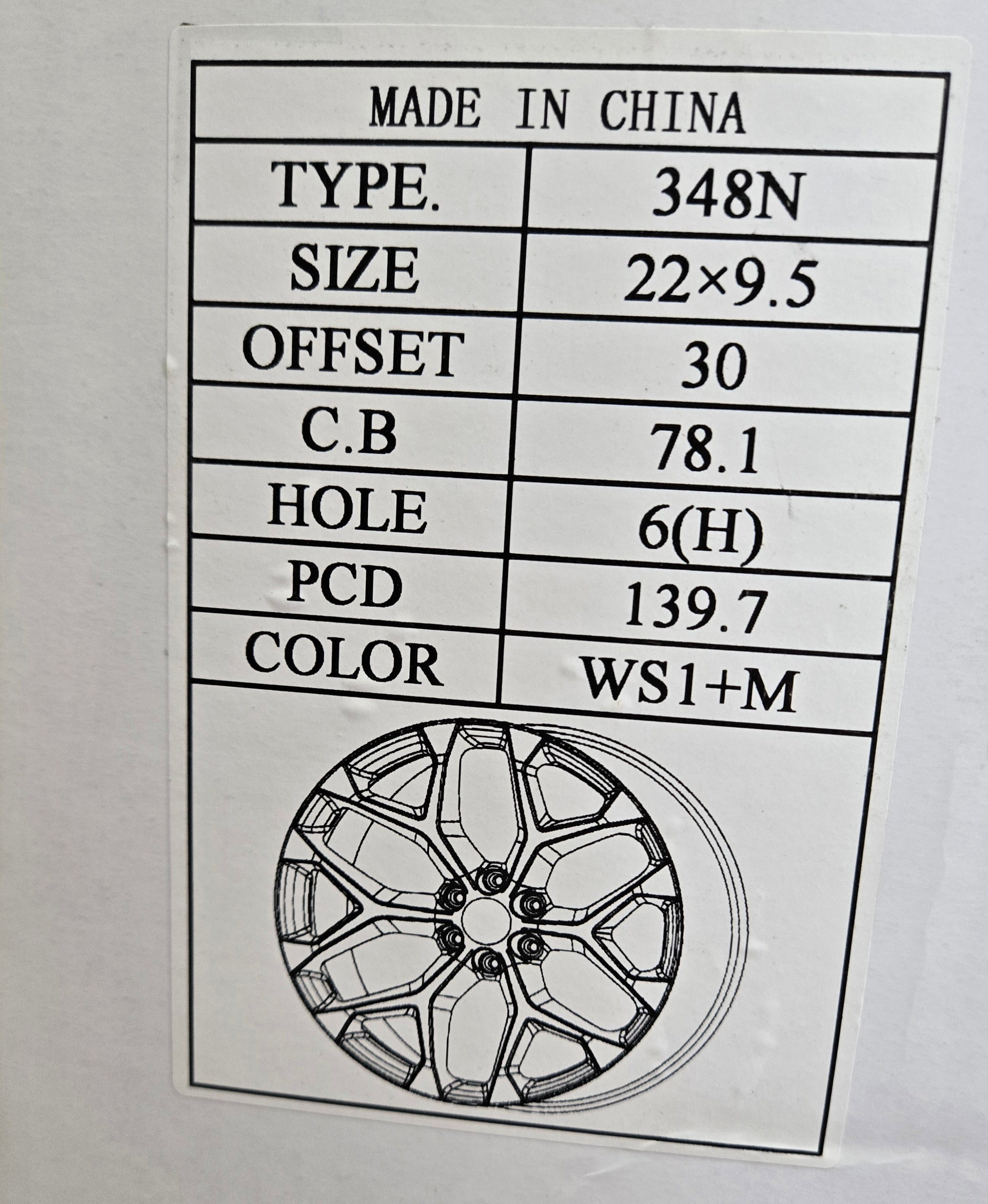 REP 348 22X9.5 6X139.7 SILVER MACHINED CB78.1 ET30