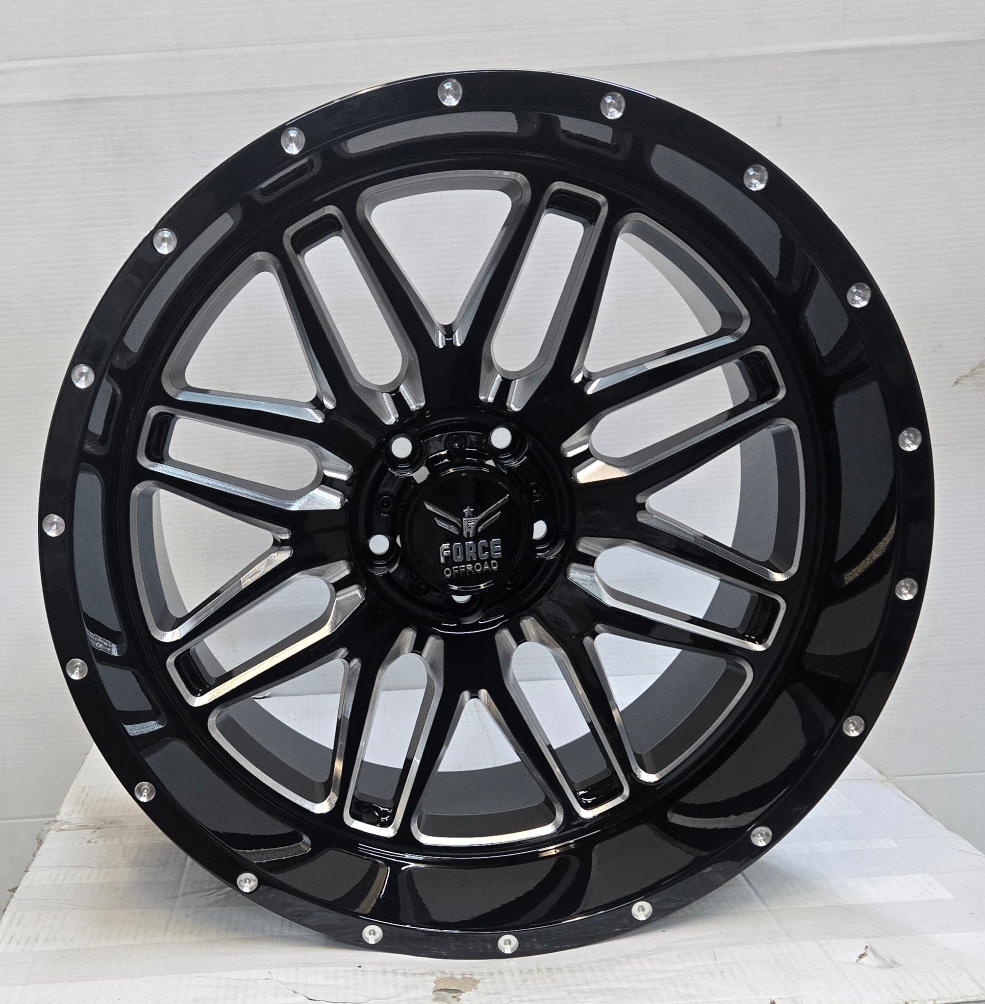 FORCE F-4 20X12 5X127 PIANO BLACK MILLING WINDOW  CB78 ET44