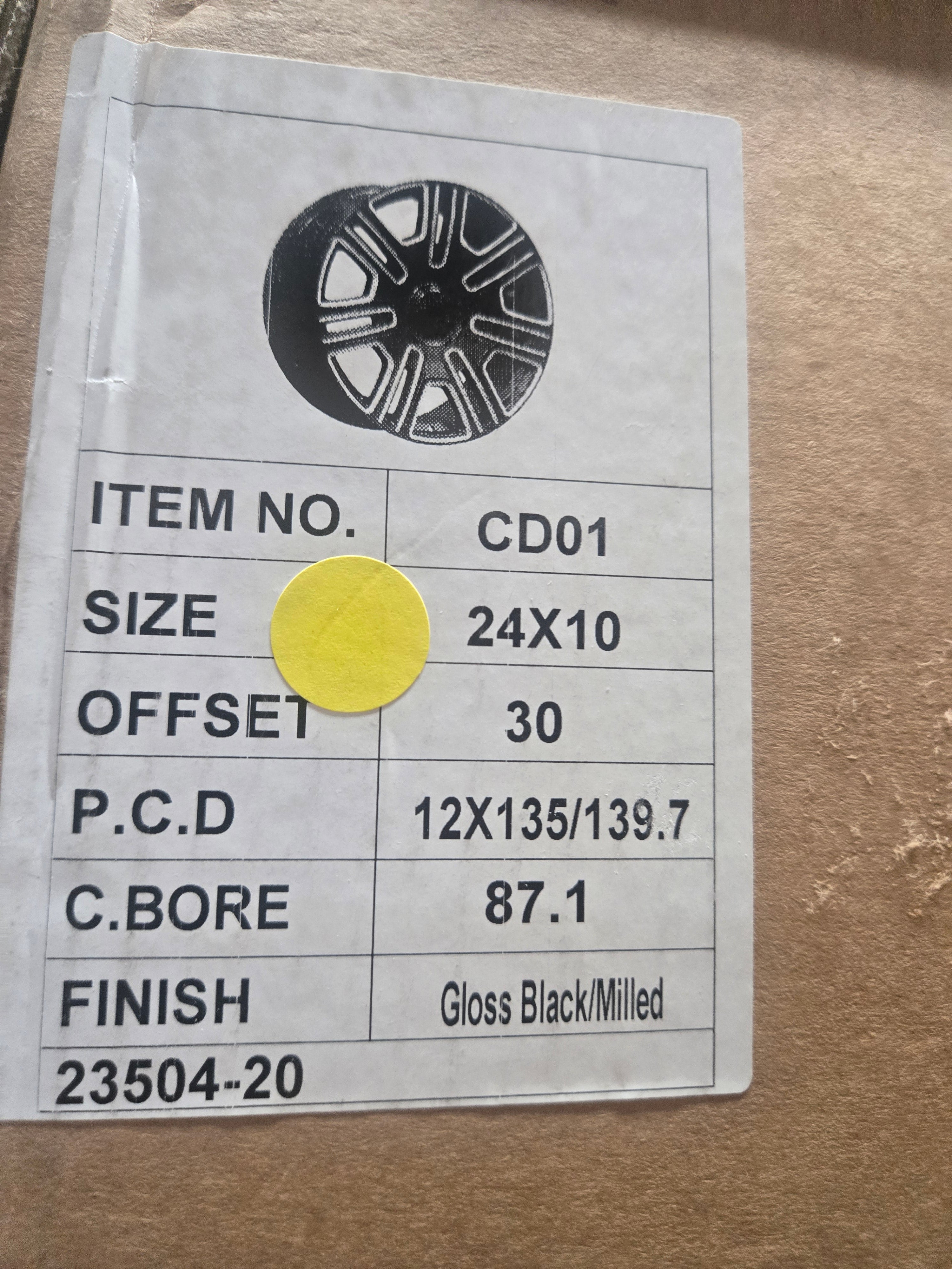 7064 OS FF-2 24x10 6x135 / 6x139.7 GLOSS BLACK MACHINED FACE WITH FLOATING CAP CB87.1 ET30