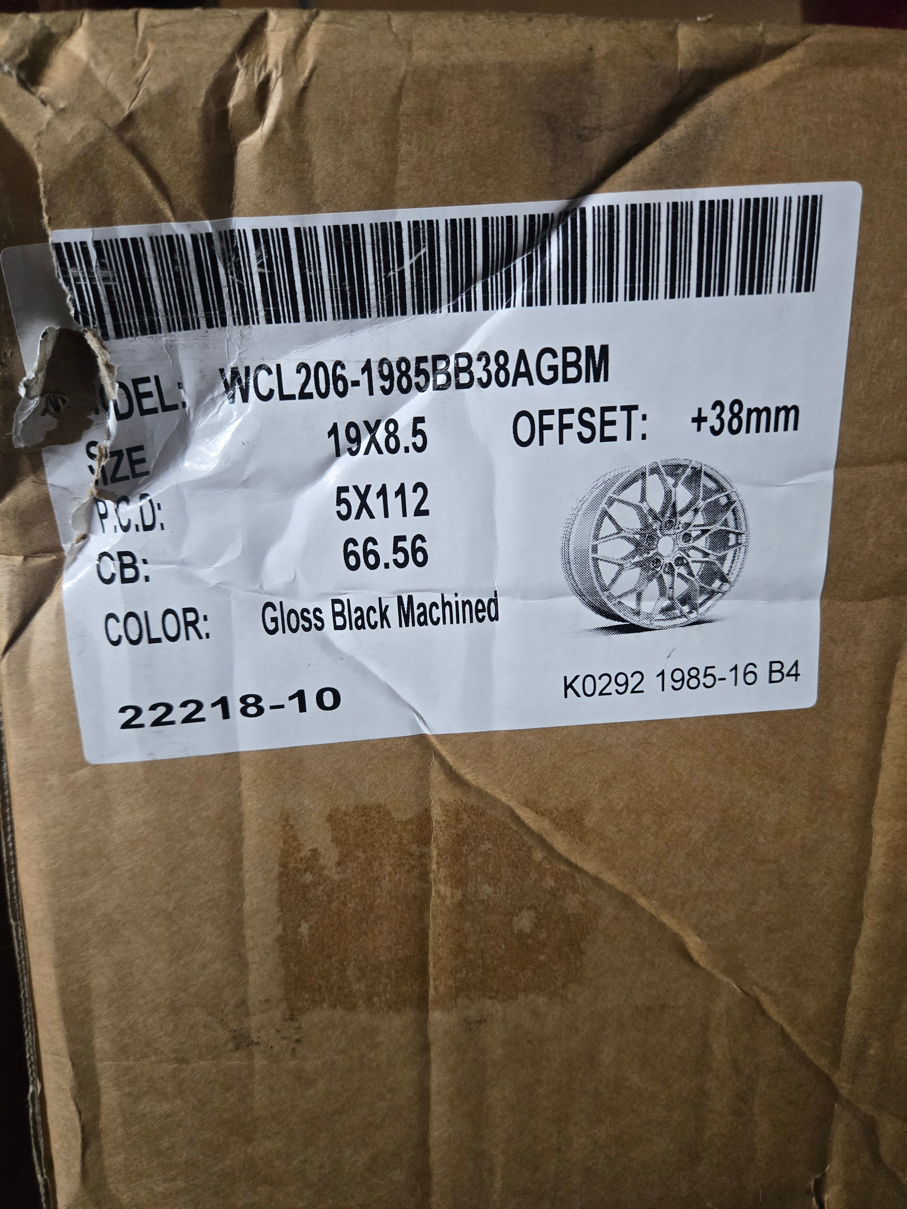 WCL206 19X8.5 5X112 BLOSS BLACK MACHINED CB66.56 ET38