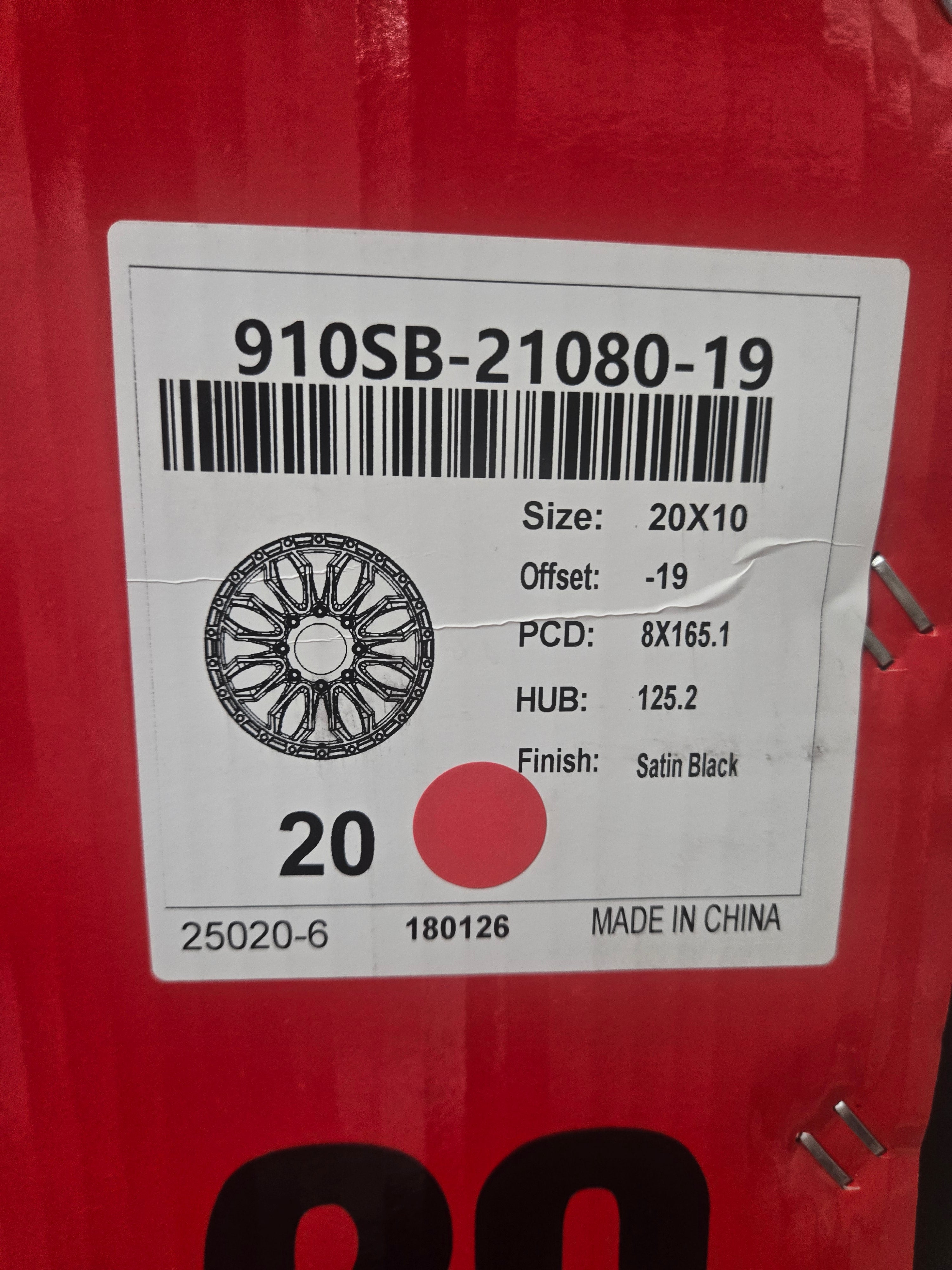 IMPAT 910SB 6143 20x10 8x165 MATTE BLACK CB125.2 ET19