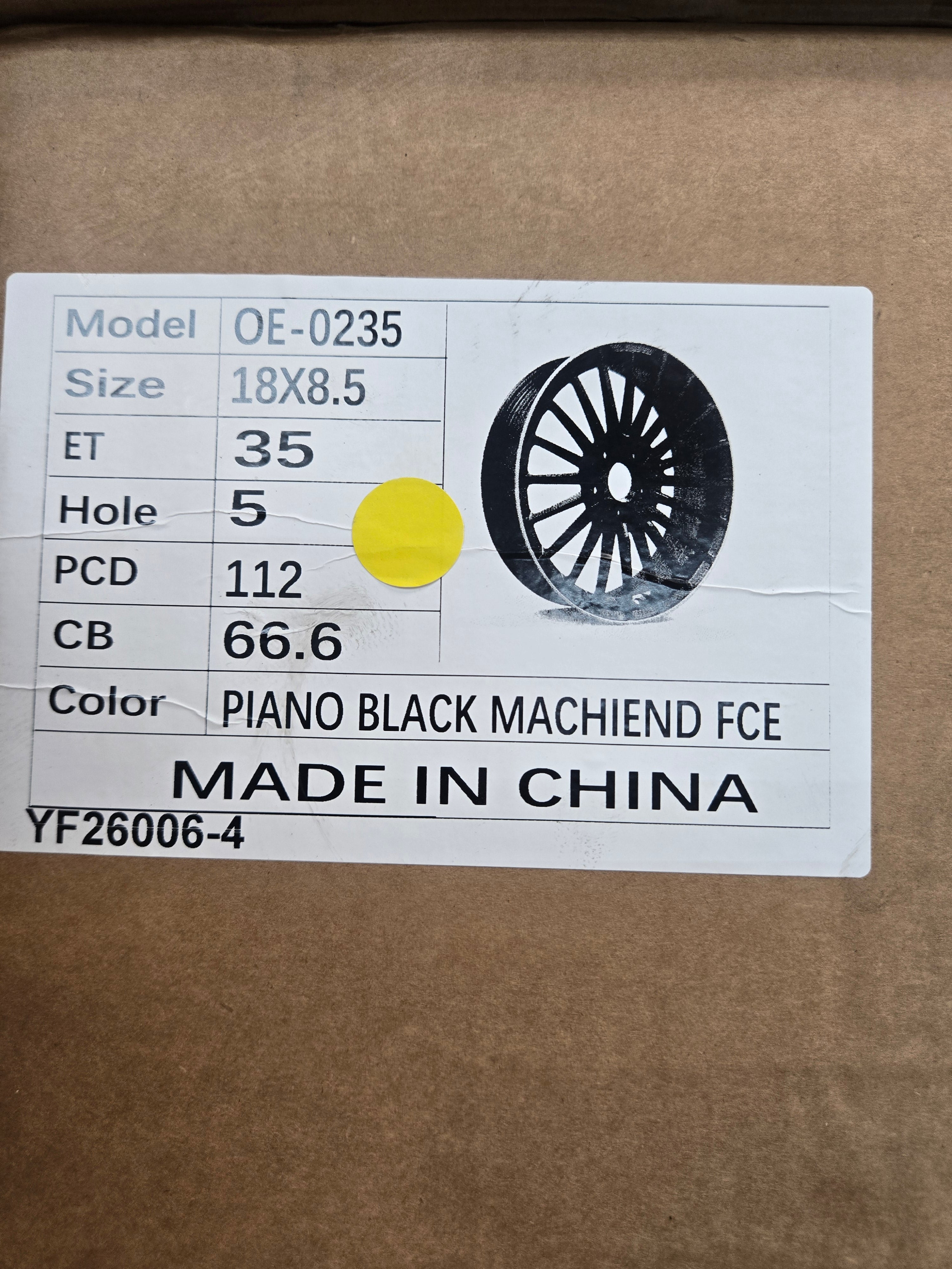 0235 18X8.5 5X112 PIANO BLACK MACHINED FACE CB66.6 ET35