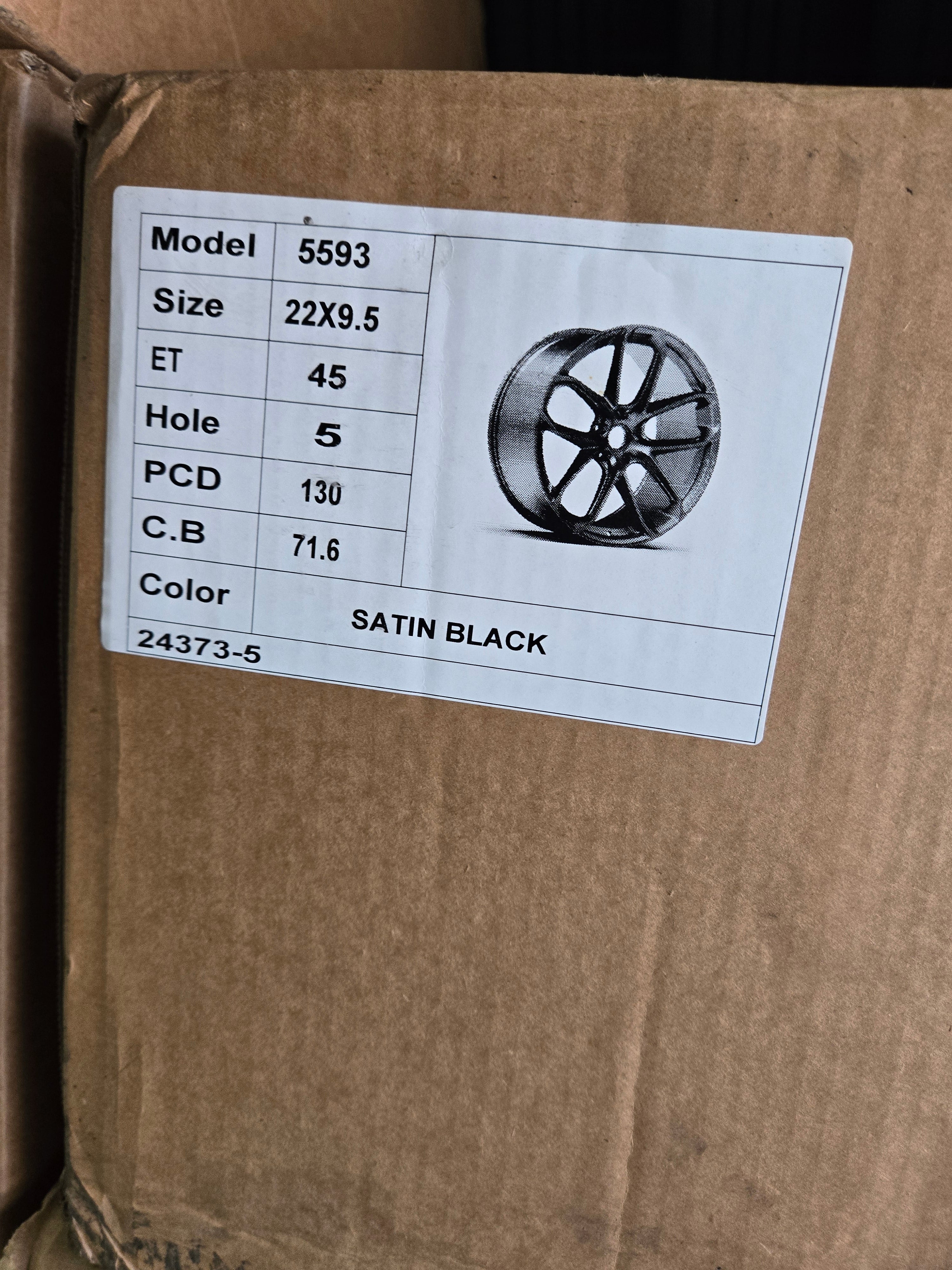 OE-5593 22X9.5 5X130 MATTE BLACK CB71.56 ET45