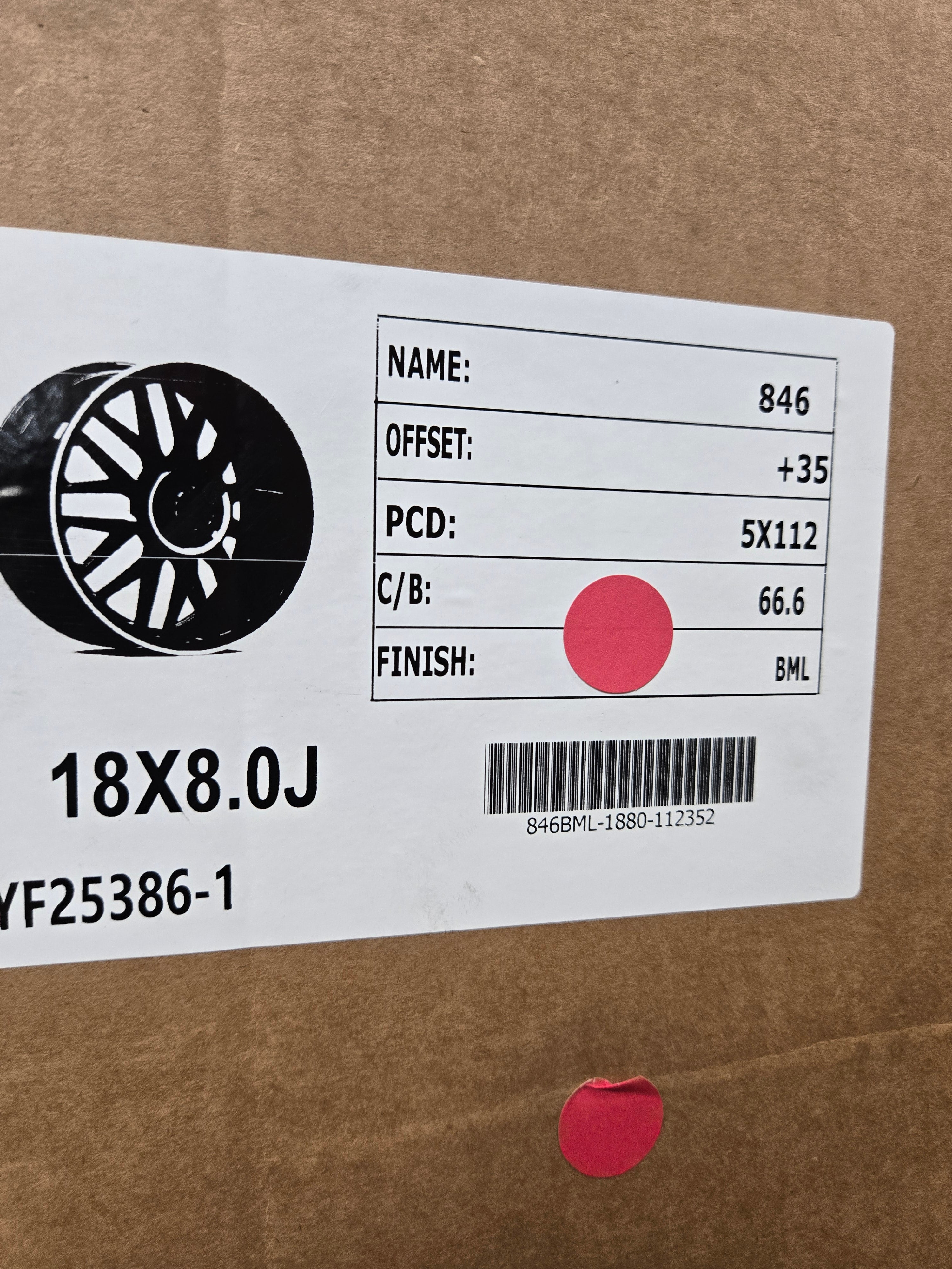 OE-1118 22X9.0 5X112 MATTE BLACK MACHINED RING