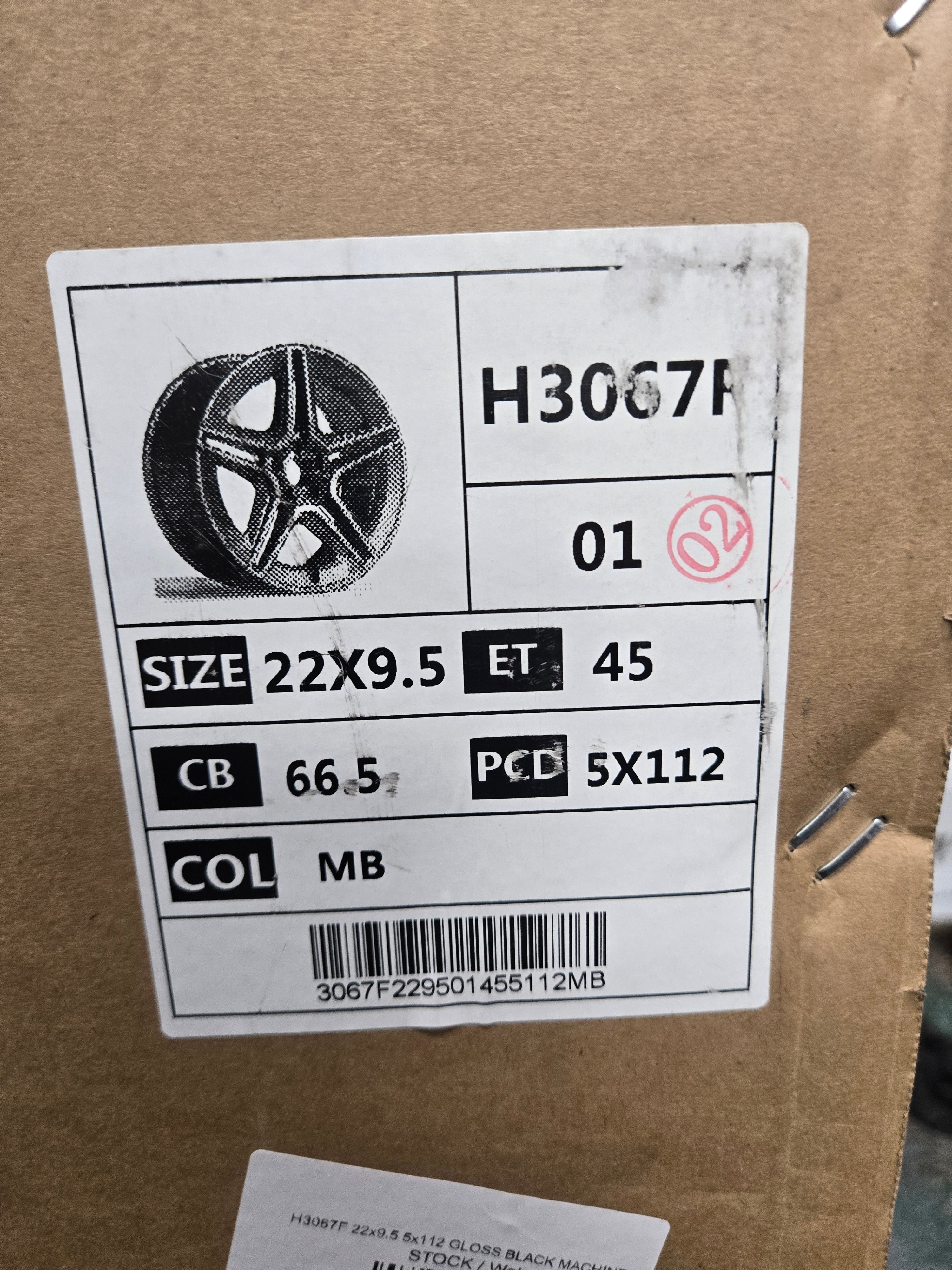 H3067F 22X9.5 5X112 PIANO BLACK MACHINED CB66.5 ET45