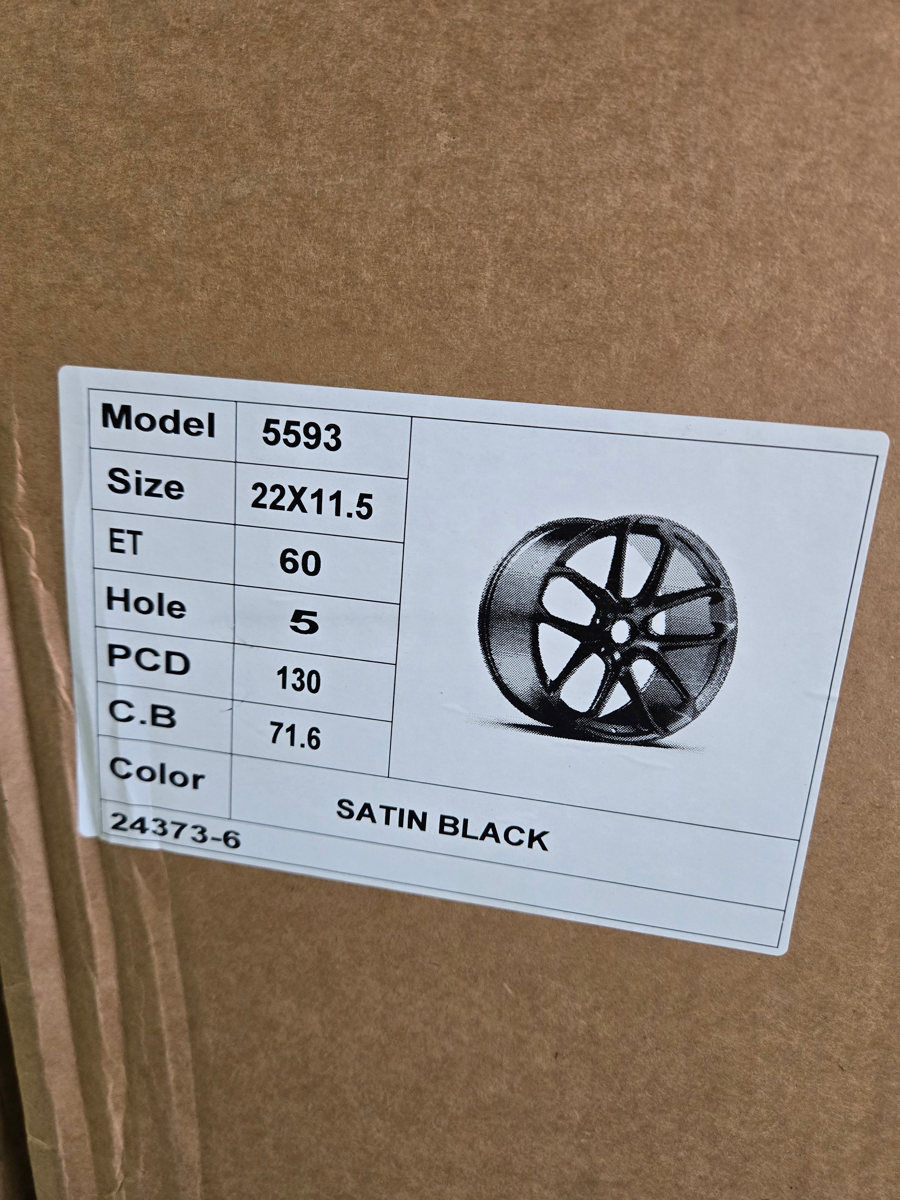 OE-5593 22X11.0 5X130 MATTE BLACK CB71.56 ET60