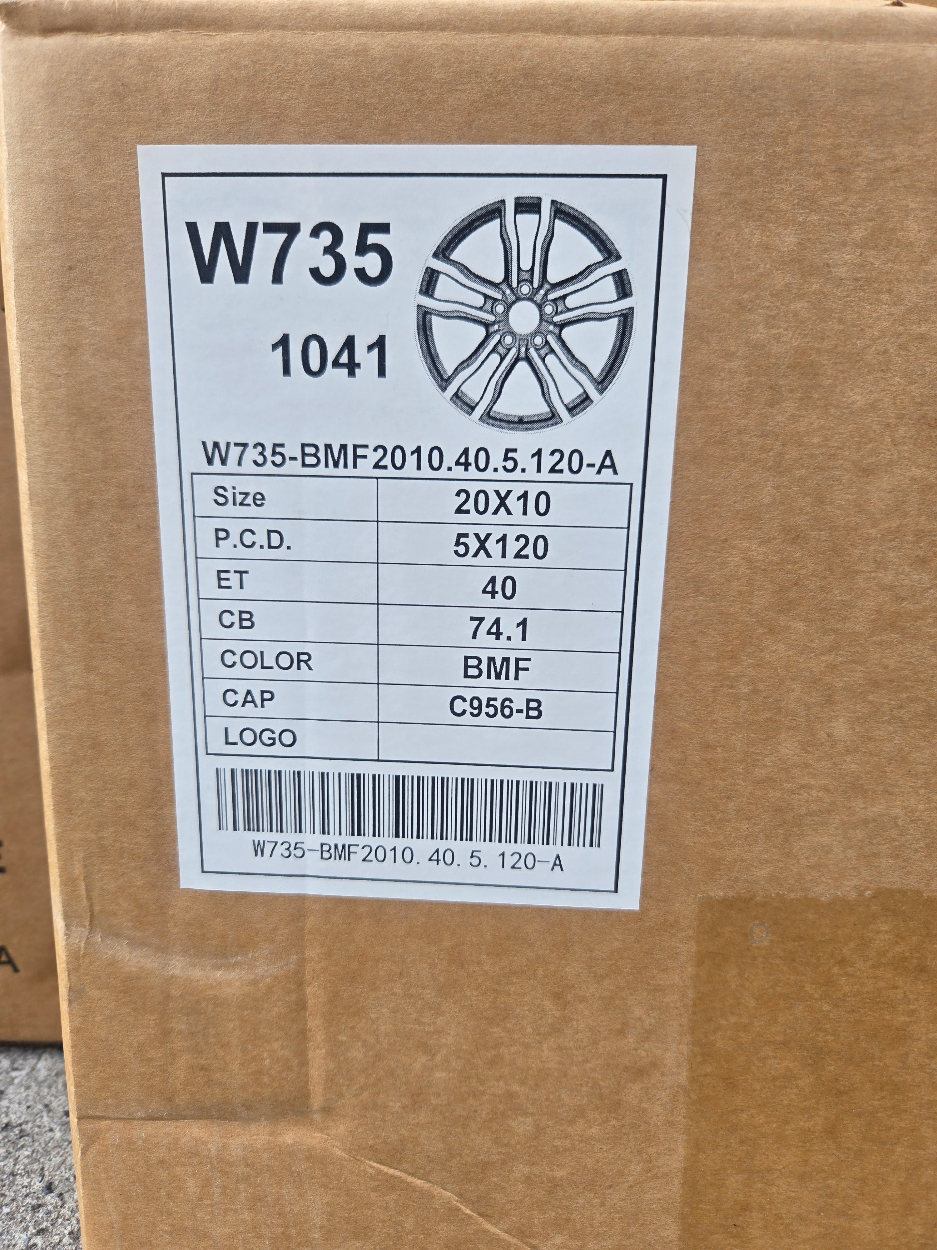 W735 20X10.0 5X120 BLACK MACHINED FACE CB74.1 ET40