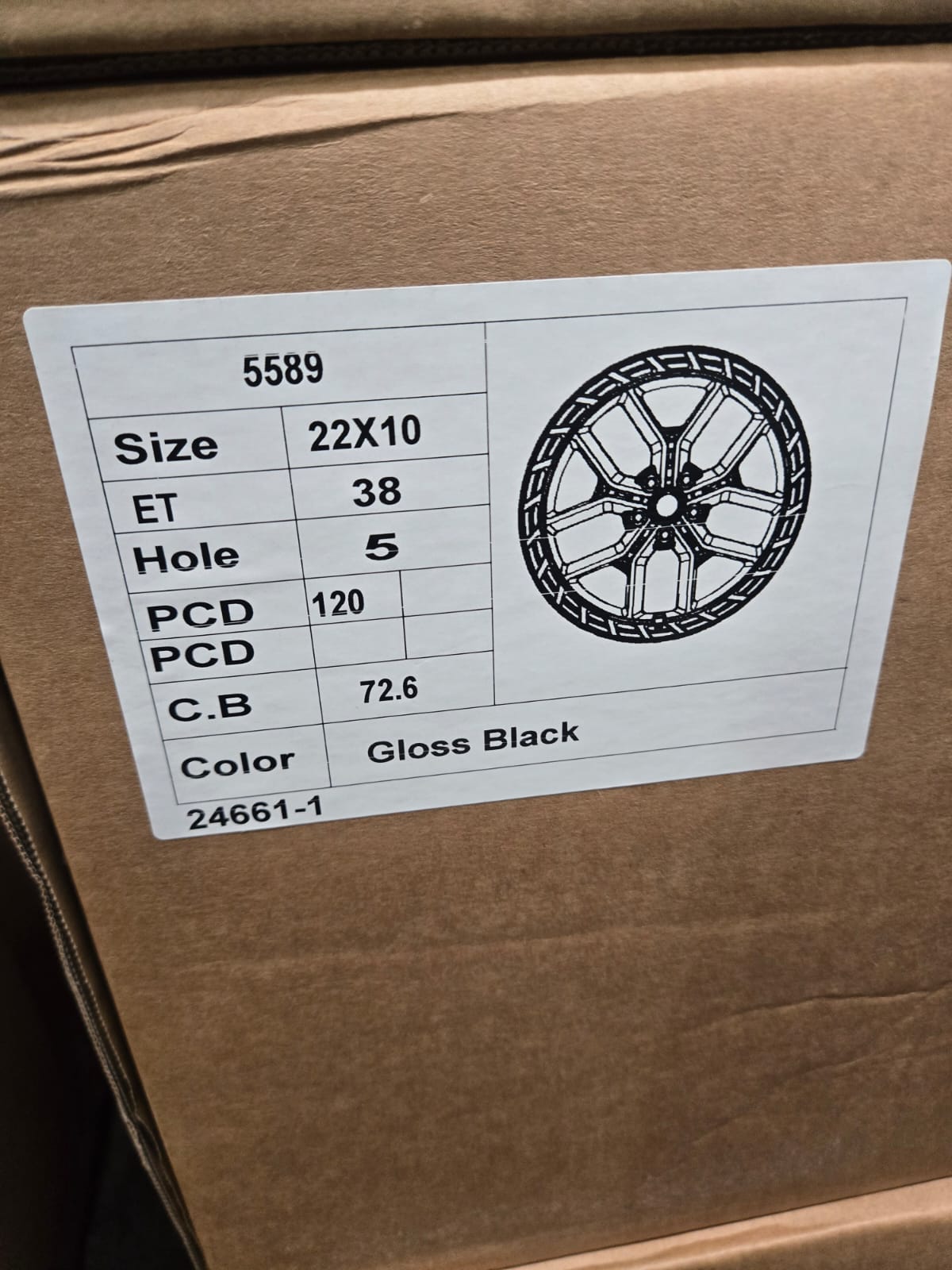 5589 22X10 5X120 GLOSS BLACK CB 72.6 ET38