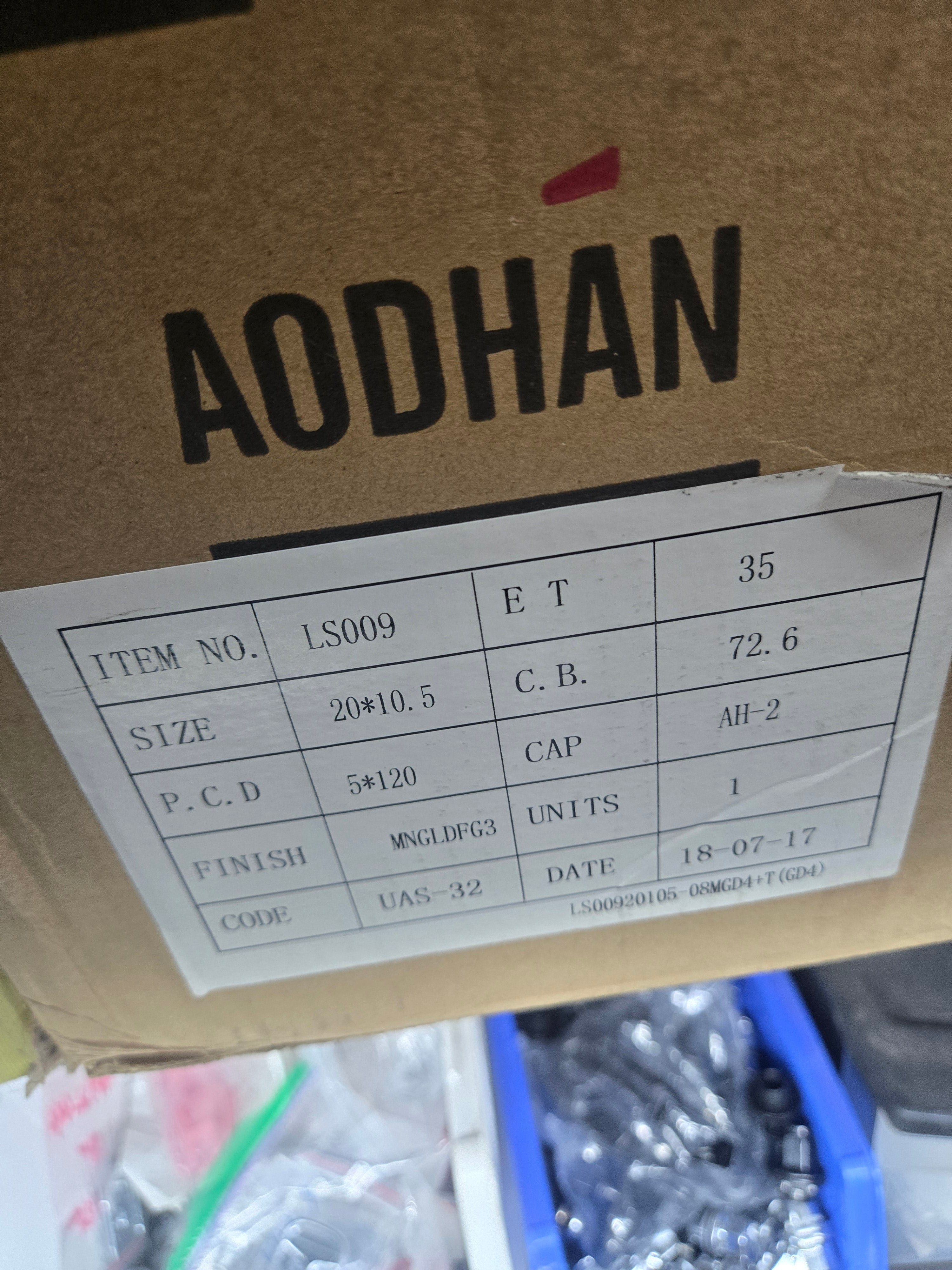AODHAN LS009 20X10.0 5X114..3 GOLD CB 72.1 ET35