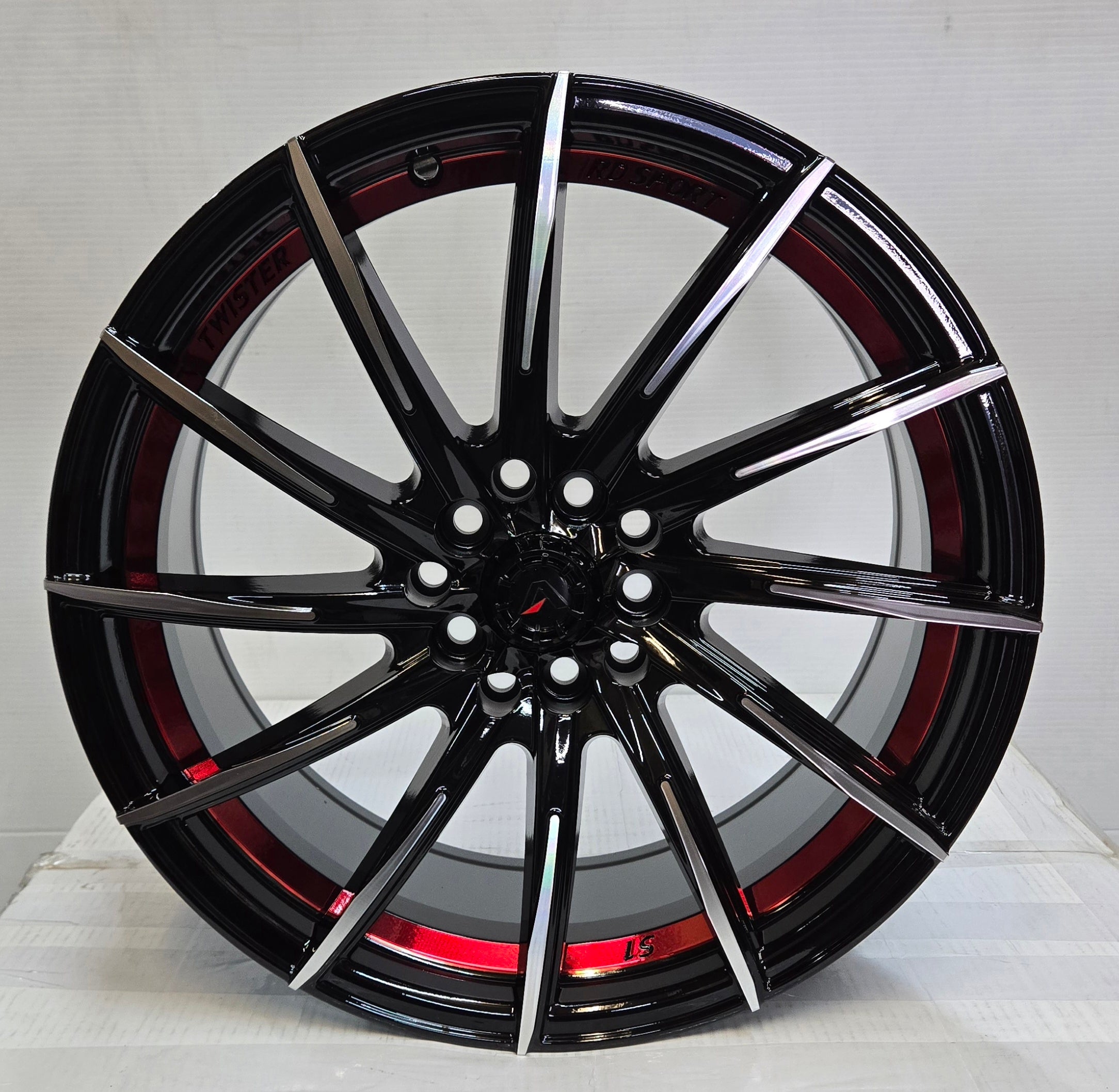 AXIA AF-201 17X7.5 5X100 5X114.3 GLOSS BLACK MACHINED RED UNDER CUT CB73.1 ET35