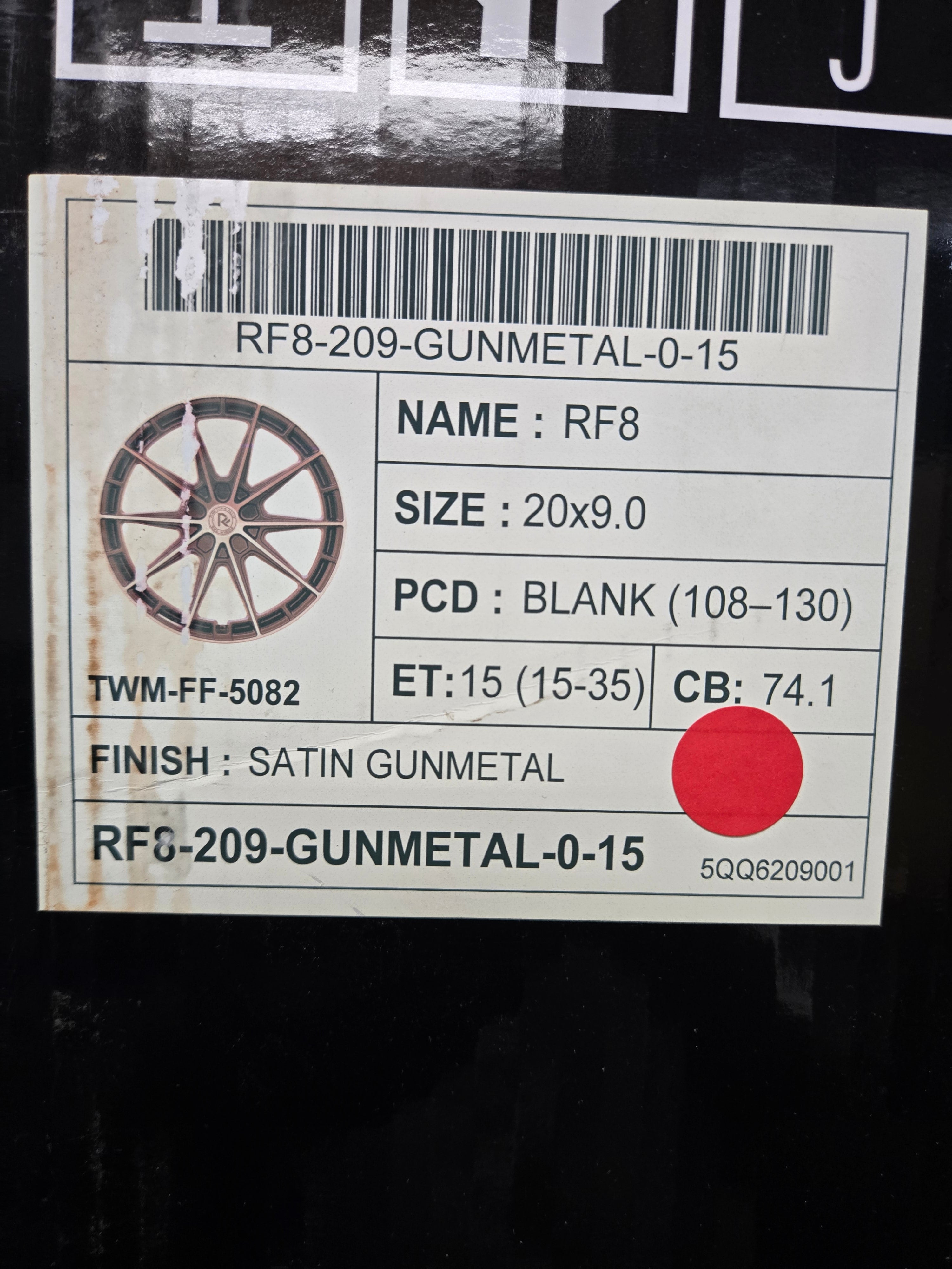 GWG RF8 20X9.0 BLANK SATIN GUNMETAL CB74.1 ET33