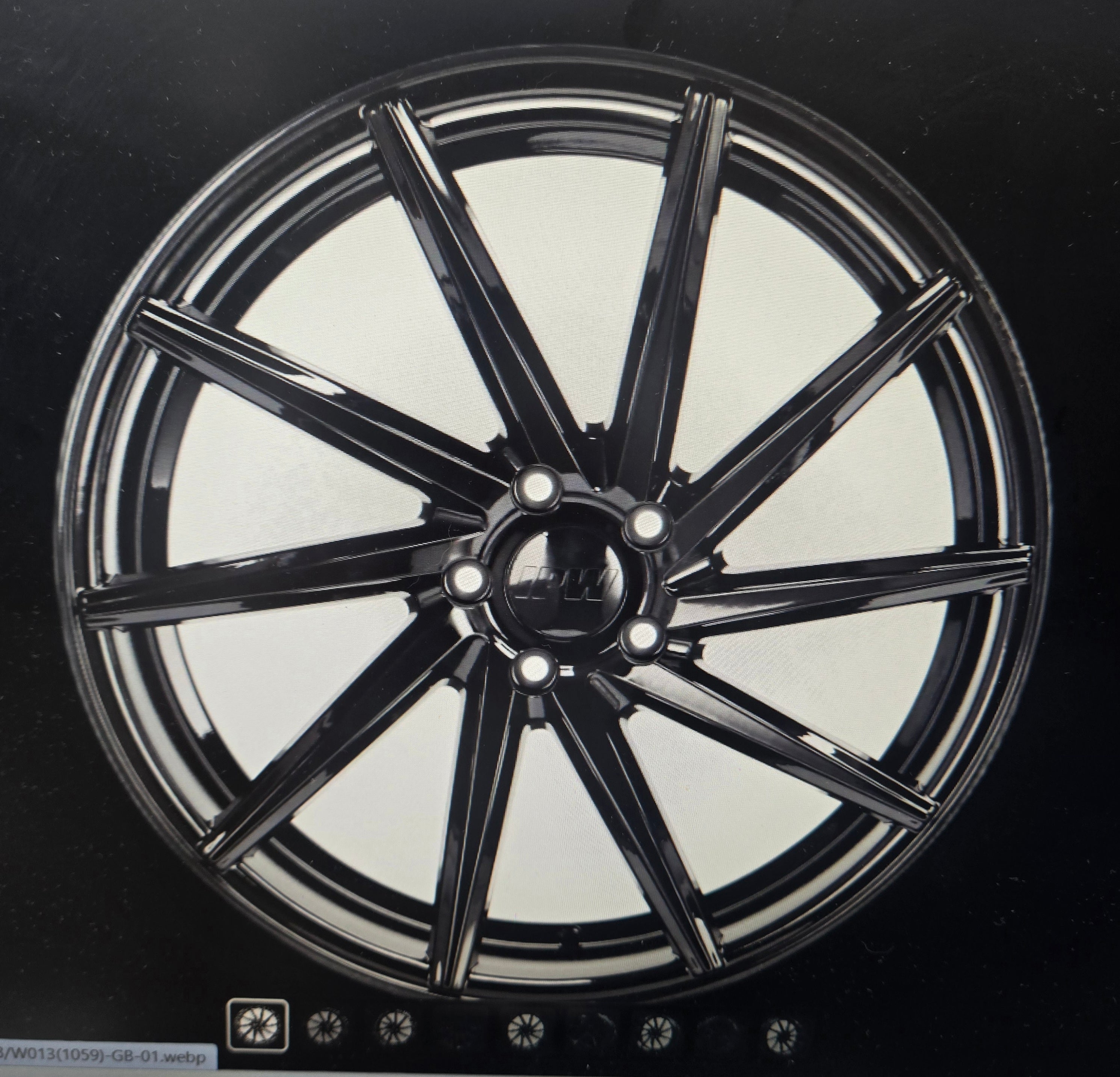 AF301 22X9.0 5X120 GLOSS BLACK CB74.1 ET38