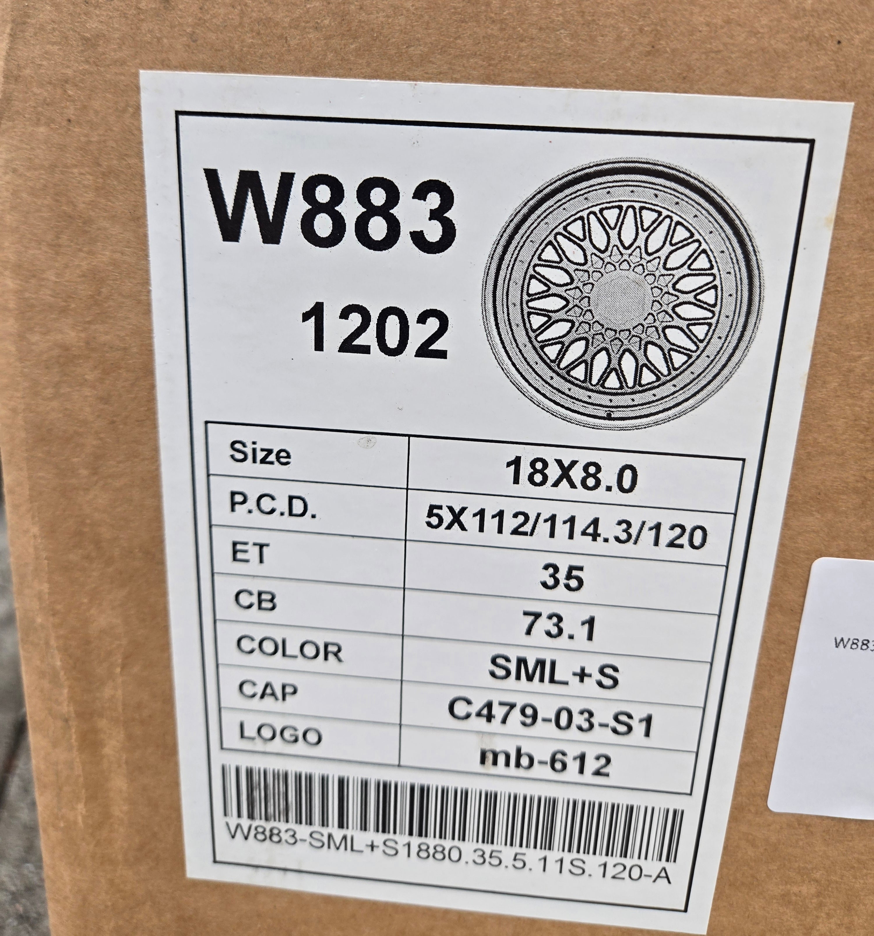 W883 18X8.0 5X112 5X114.3 5X120 SILVER CB73.1 ET35
