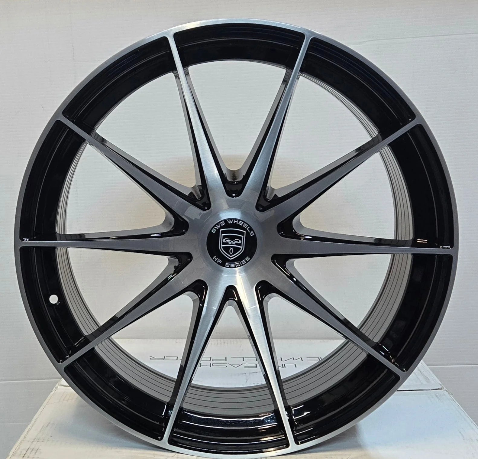 GWG HP4 20X9.0 5X112 5X114.3 GLOSS BLACK BRUSHED FACE