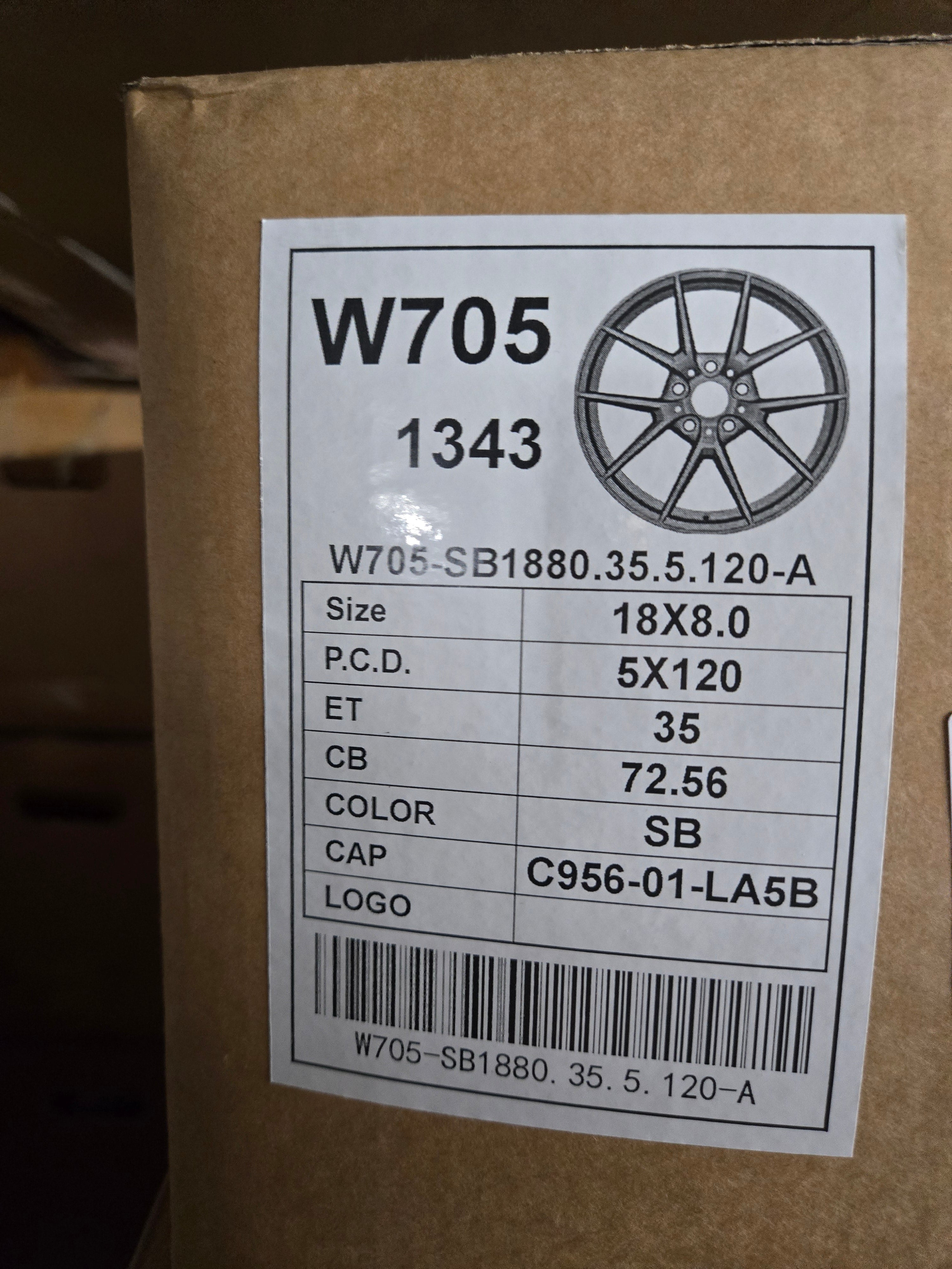 W705 18X8.0 5X120 MATTE BLACK CB72.56 ET35