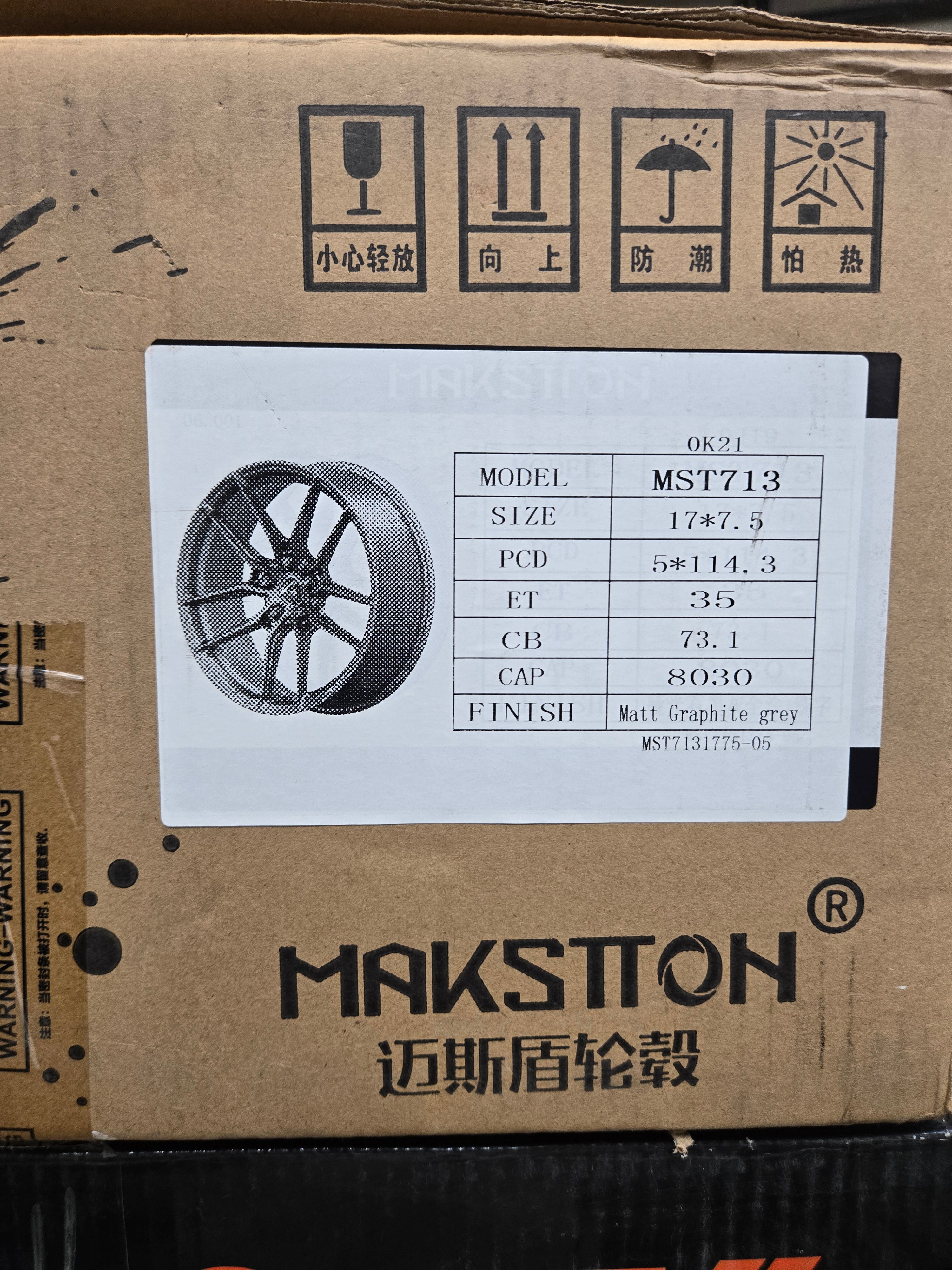 MST713 17X7.5 5X114.3 MATT GRAPHITE GREY CB73.1 ET35