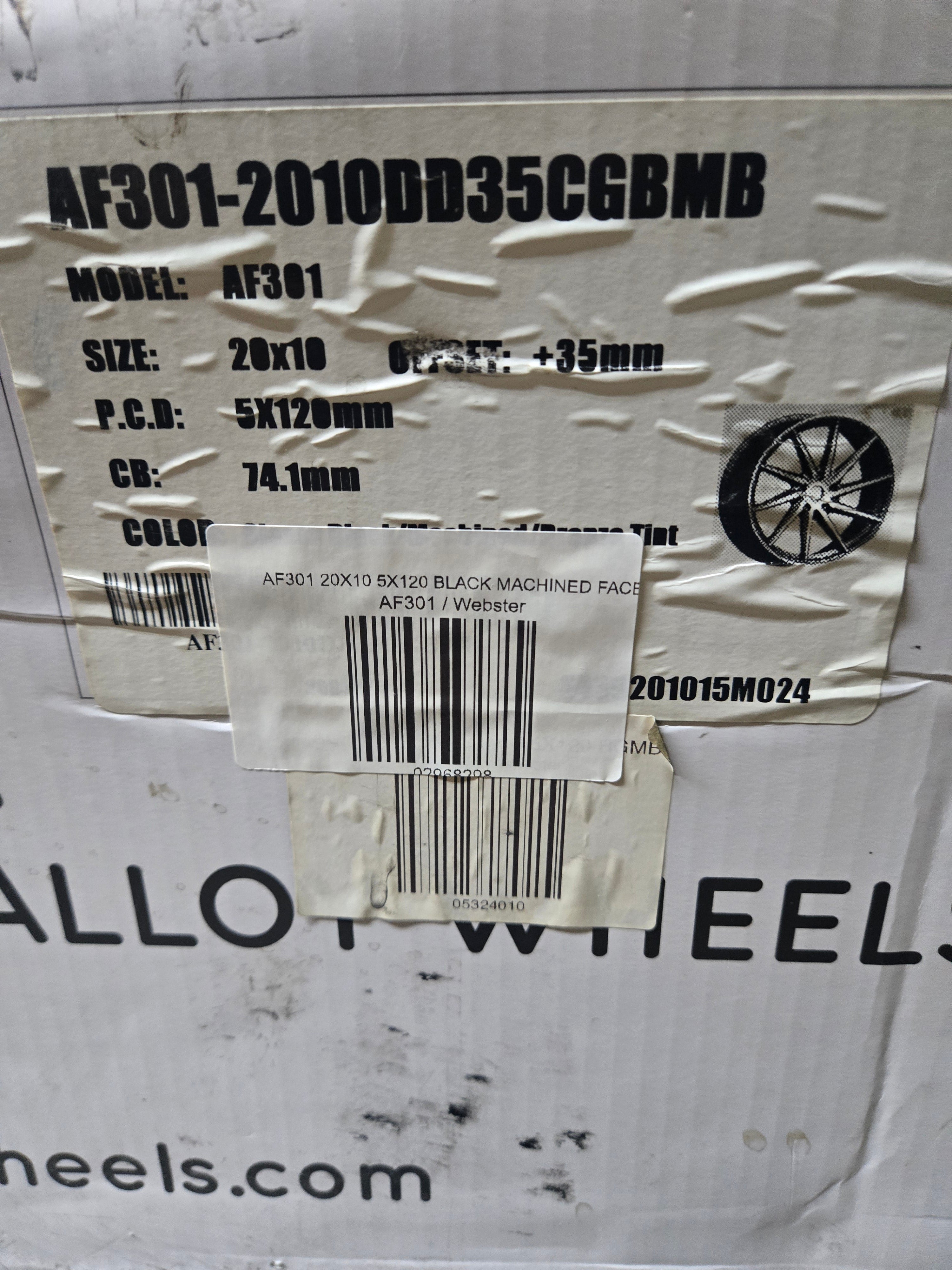 AF301 20X10.0 5X114.3 BLACK MACHINED FACE CB74.1 ET40