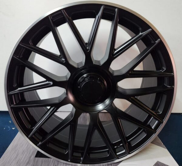W803 19X8.5 5X112 SATIN BLACK MACHINED LIP